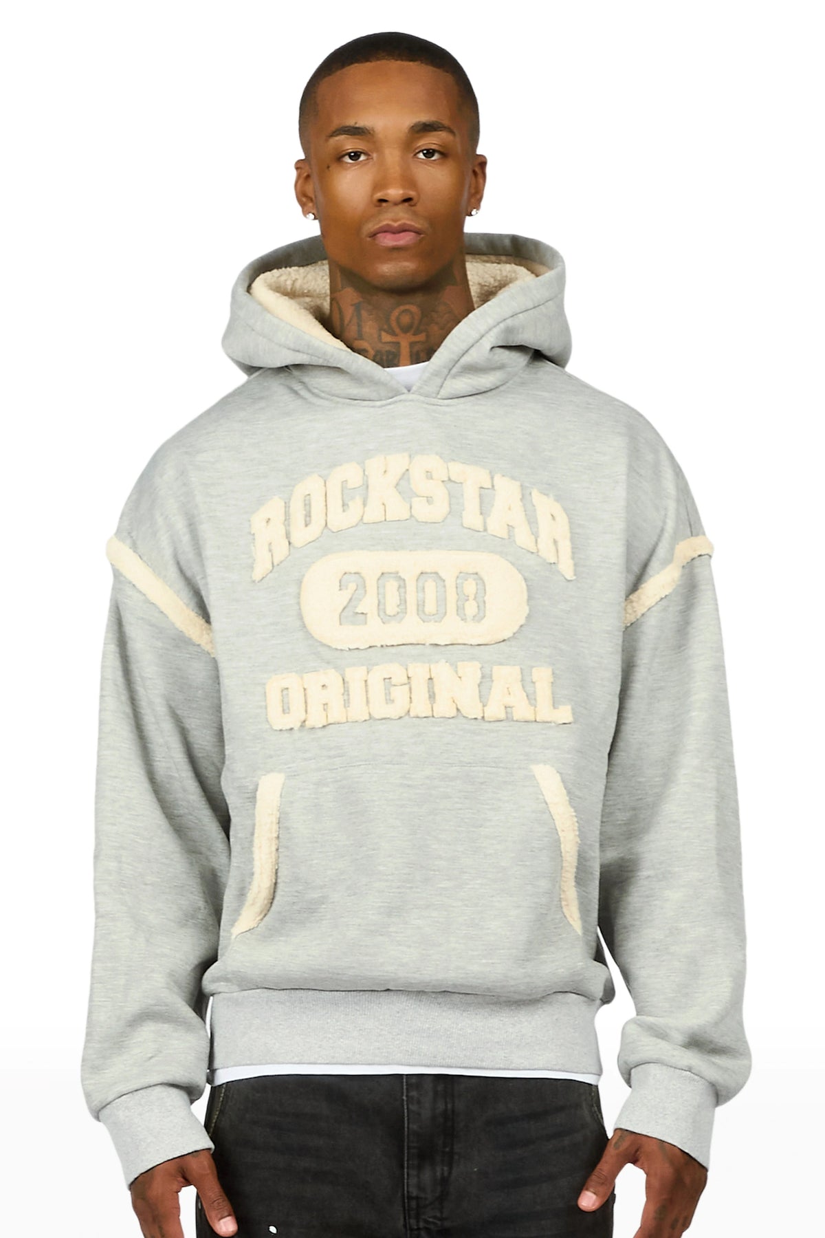 Meleg Heather Grey Graphic Hoodie