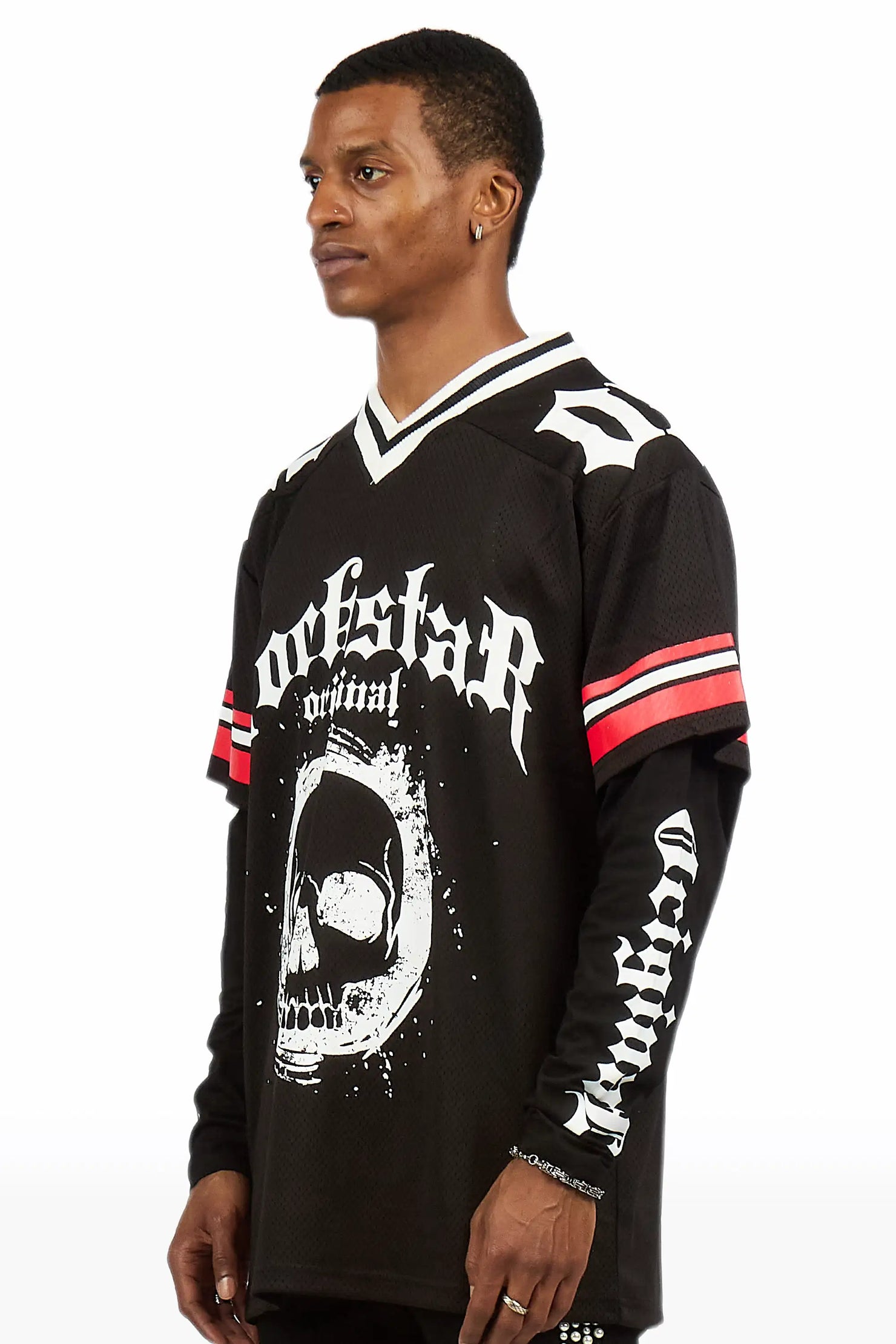 Taika Black Double Layer L/S Mesh Jersey