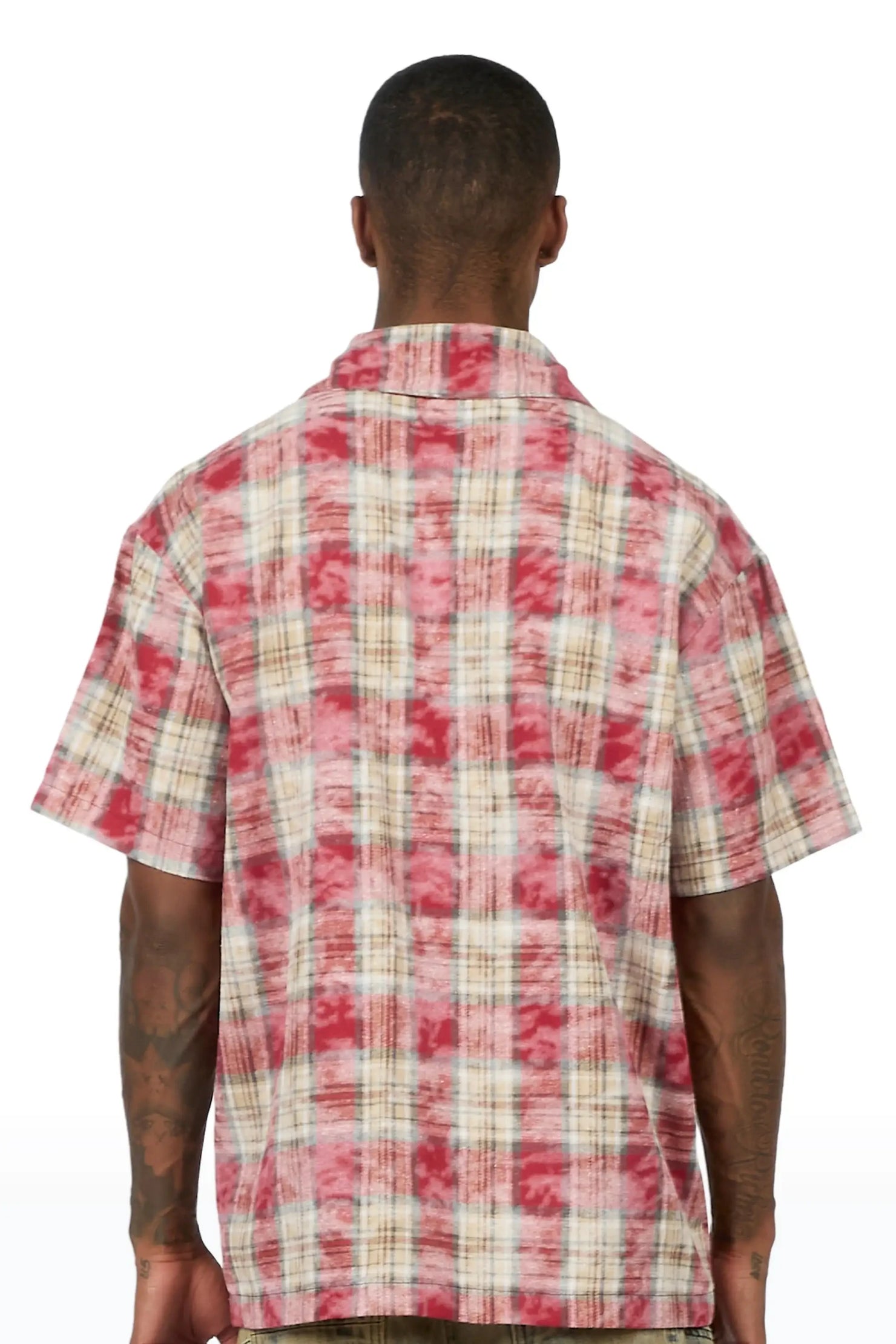 Emre Red Flannel Short Sleeve Shirt