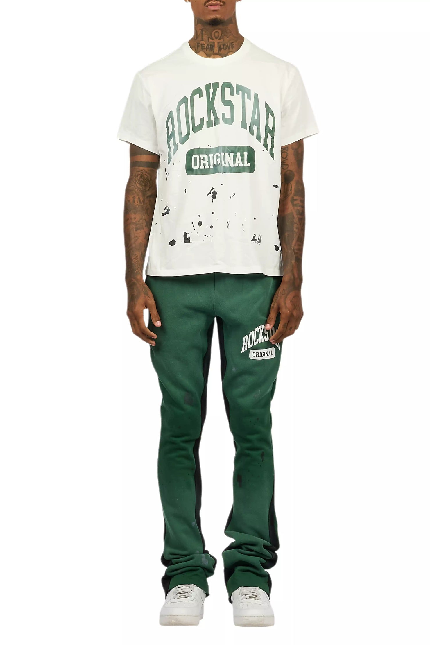 Rainer Green T-Shirt/Stacked Flare Track Set