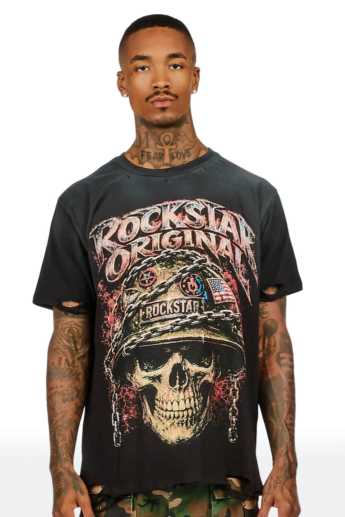 Kellax Black Oversized Graphic T-Shirt