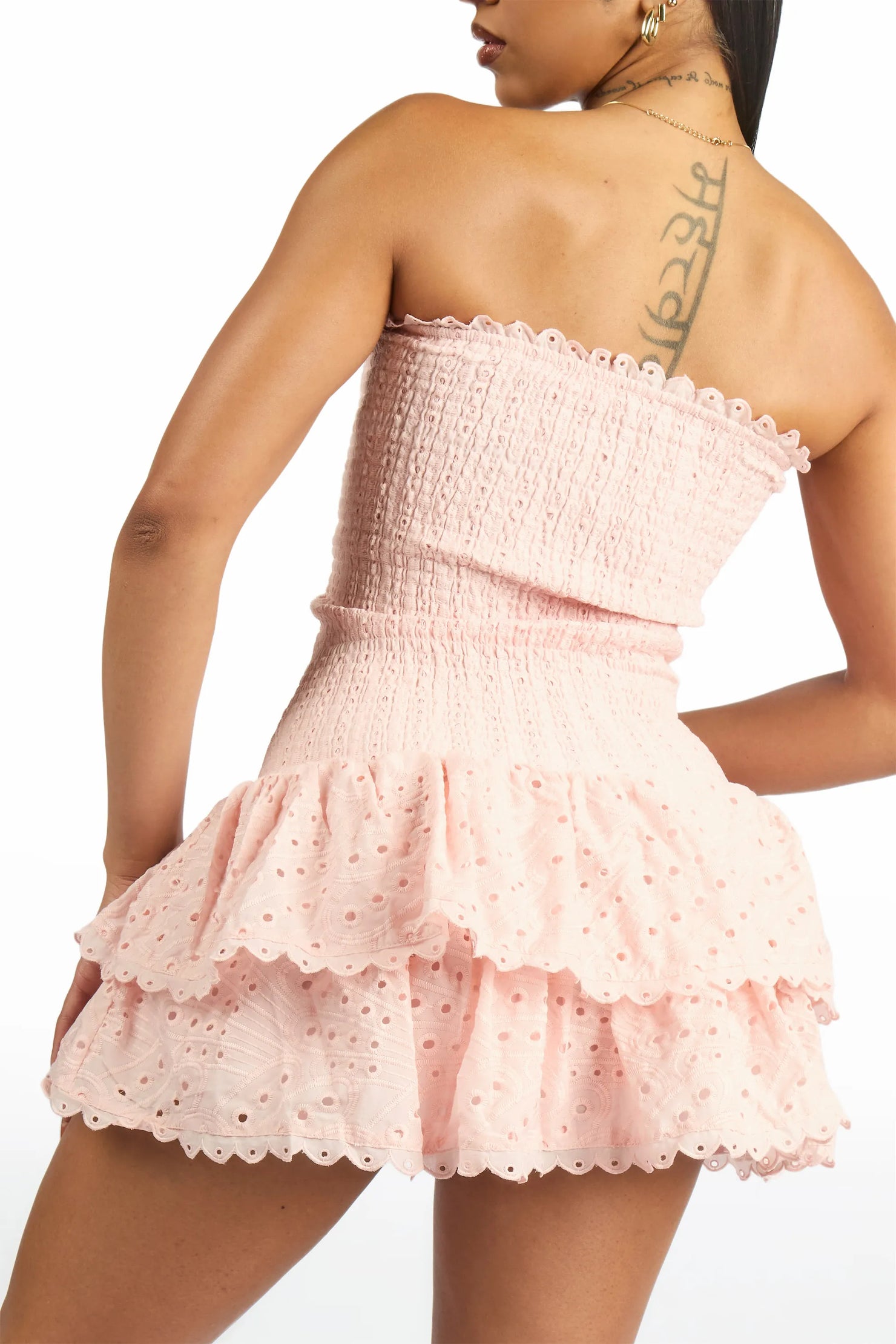 Smock-it Baby Pink Ruffle Mini Dress