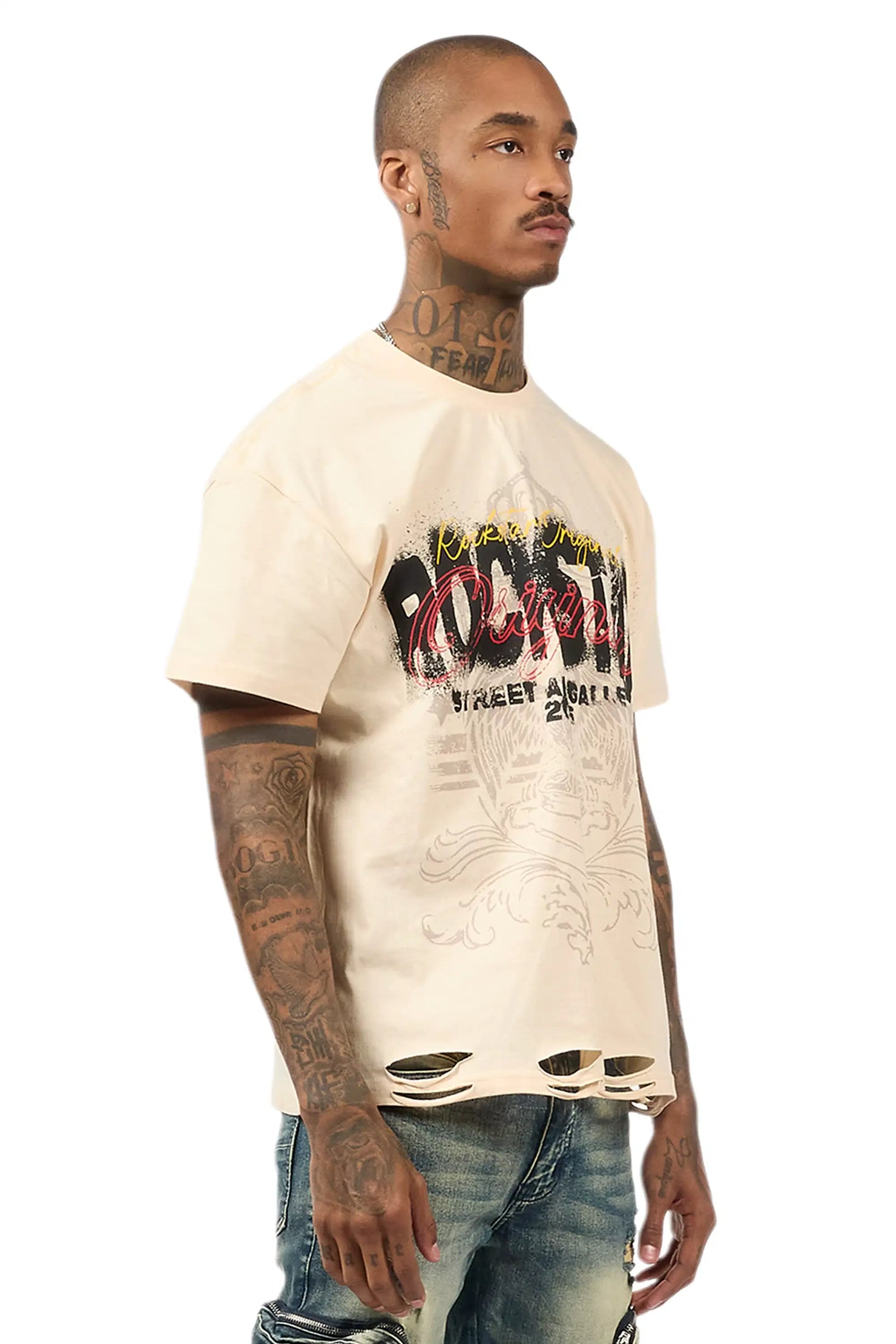 Irix Beige Oversized Graphic T-Shirt