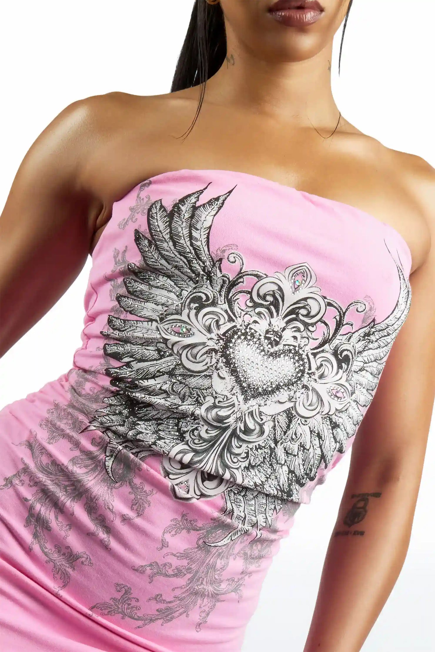 Tattoo-Time Pink Mini Dress