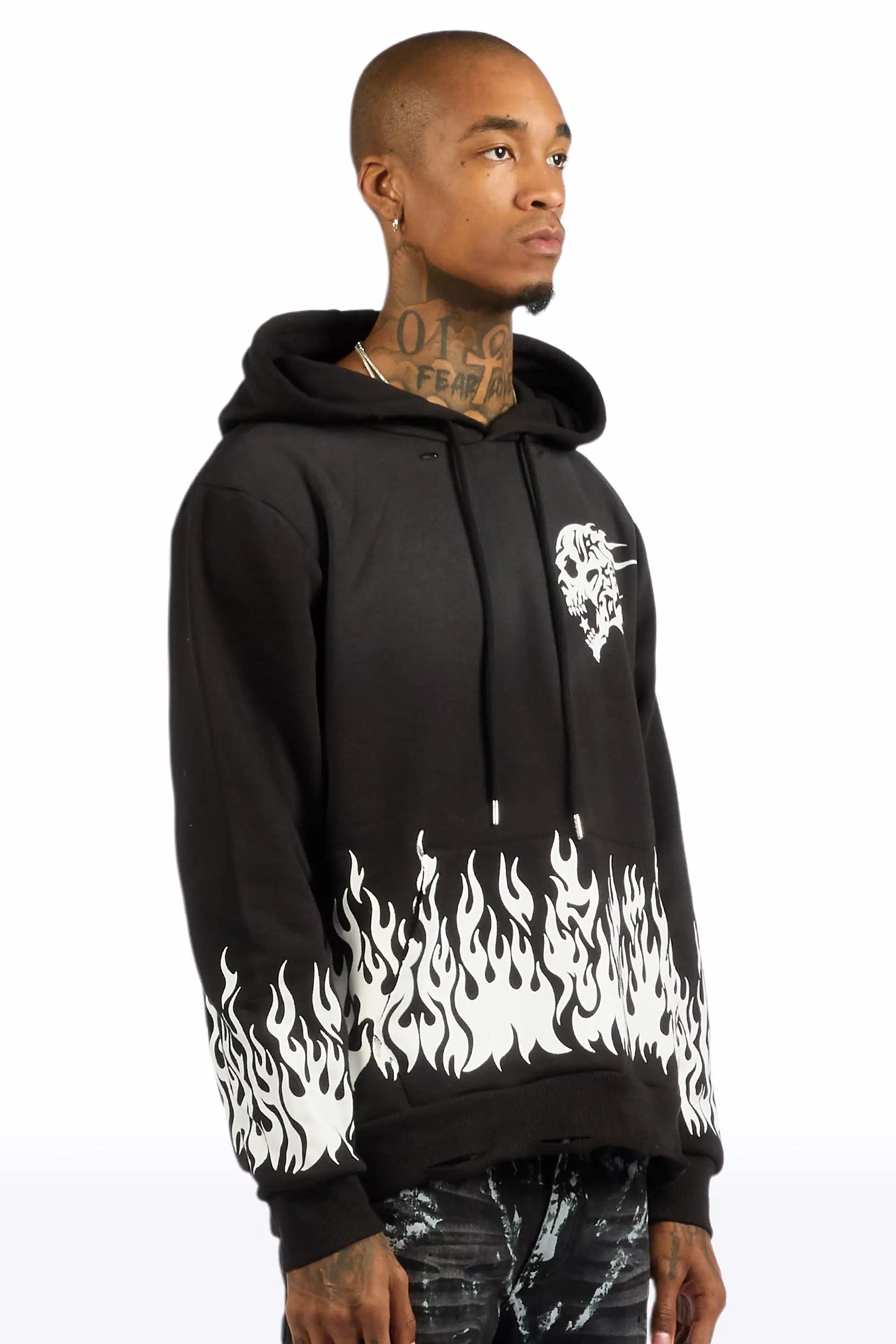 Bubble Black Graphic Relaxed Hoodie