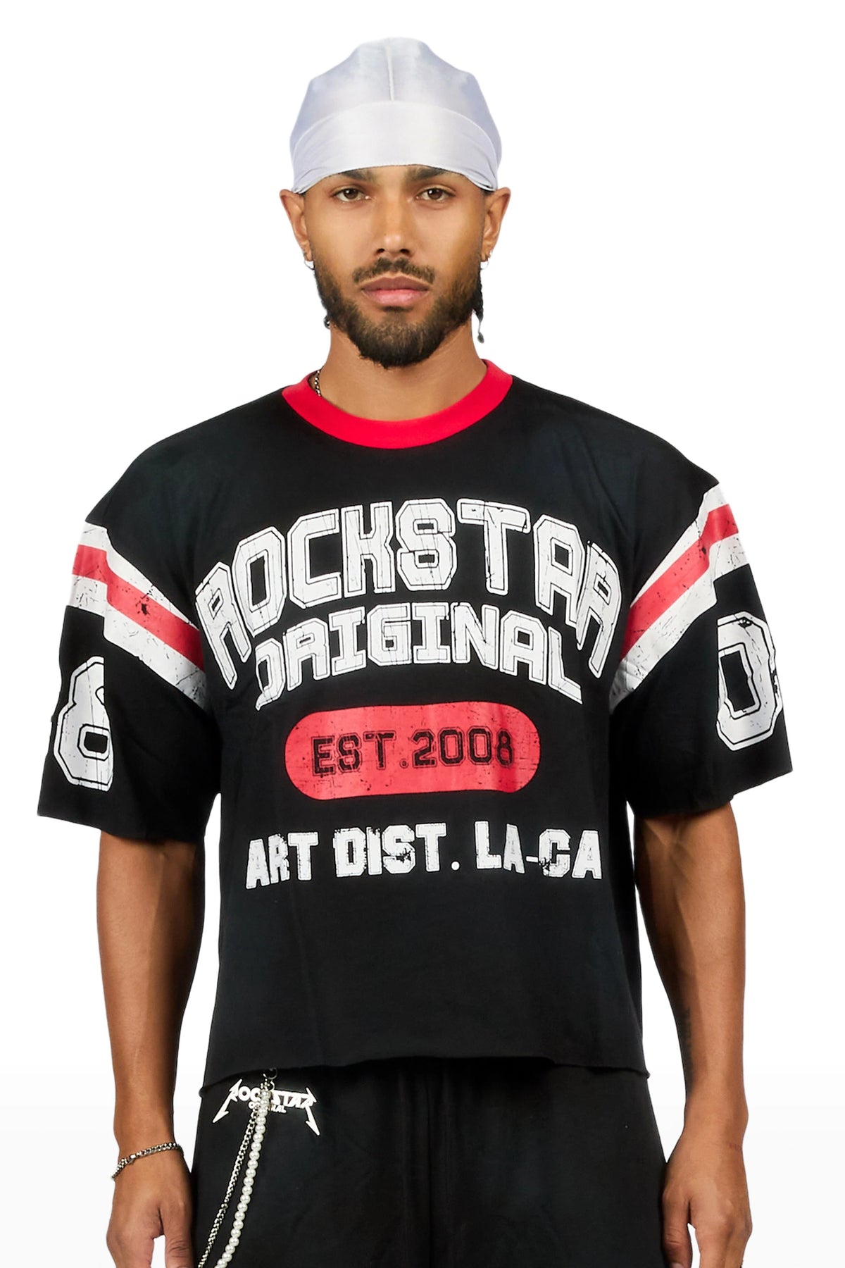 Vidam Black Boxy Crop Tee