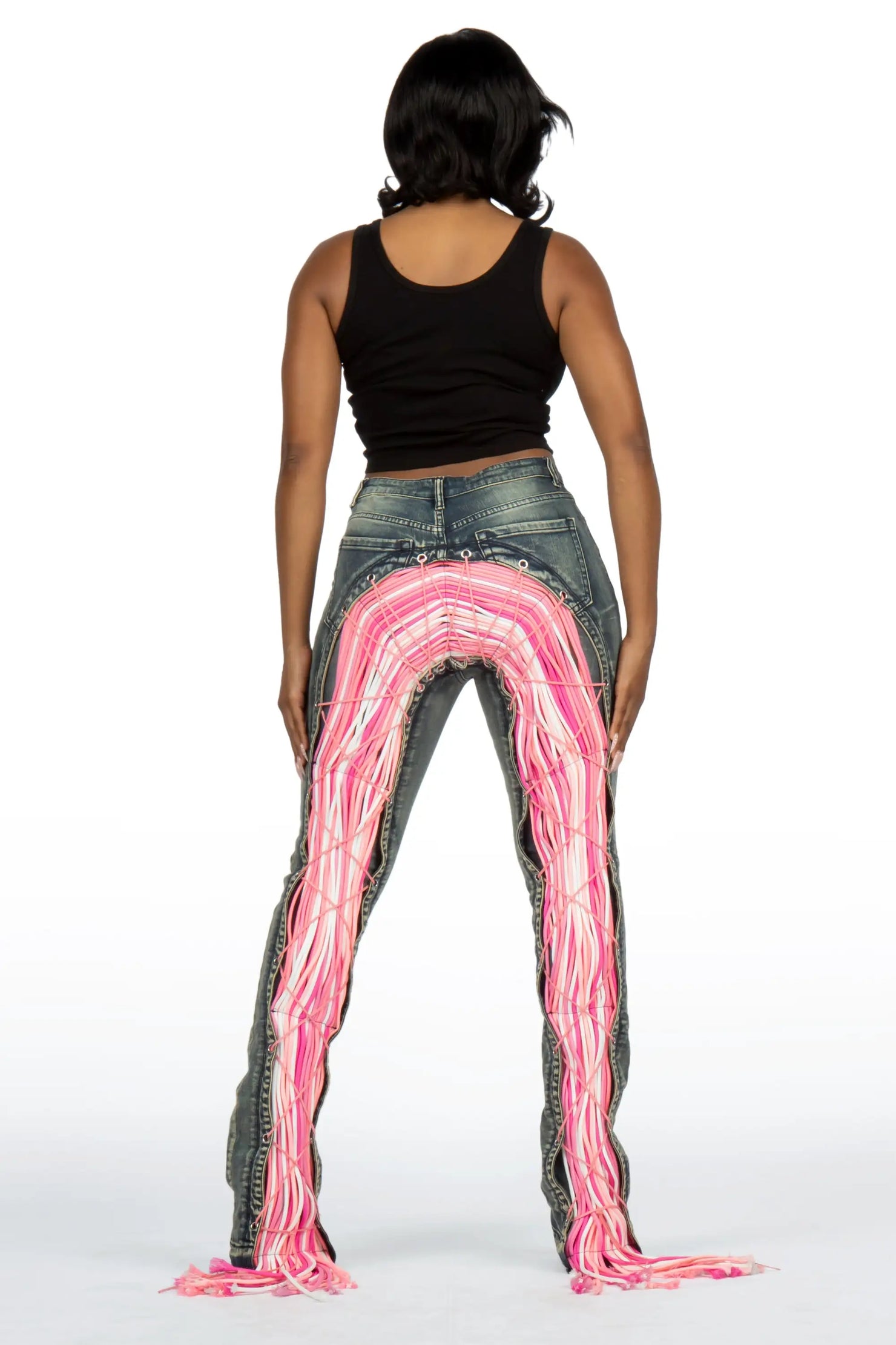 Ottiana Tint Wash Stacked Flare Jean
