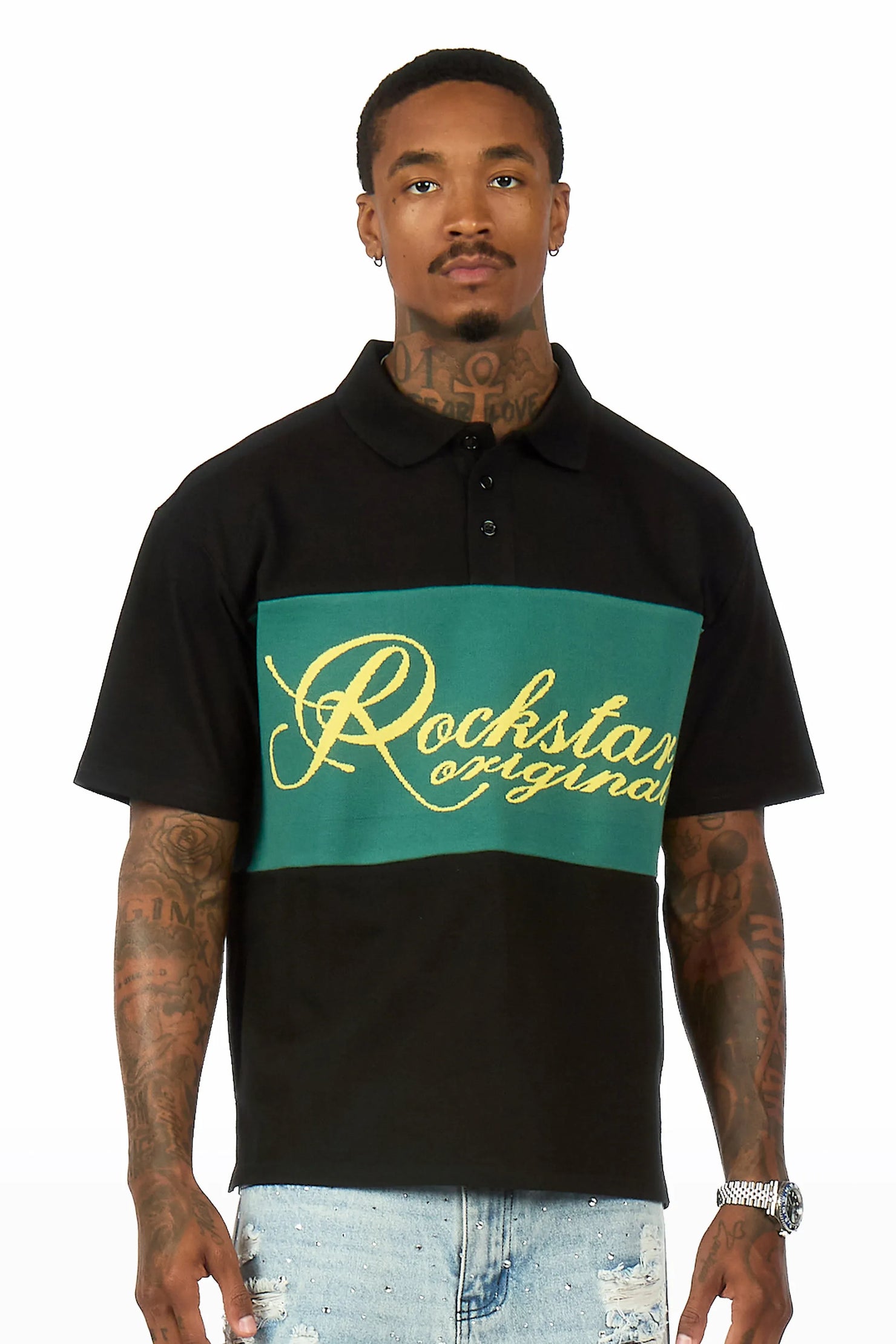 Elad Black Polo Shirt