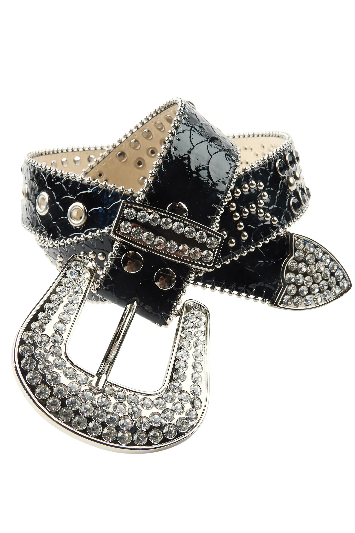 Boys Vallero Black/Silver Rockstar Logo Belt