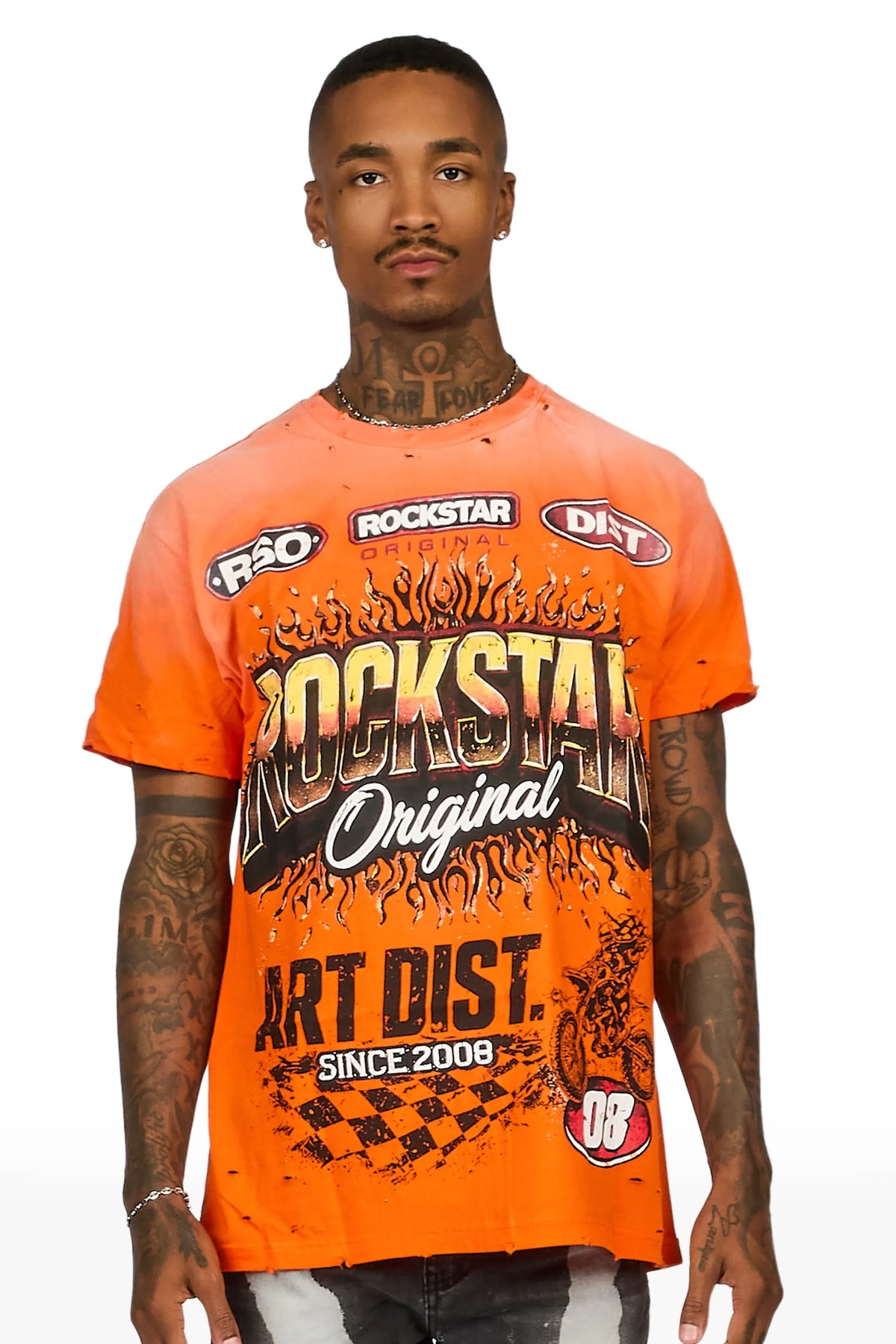 Lewis Orange Oversized Graphic T-Shirt
