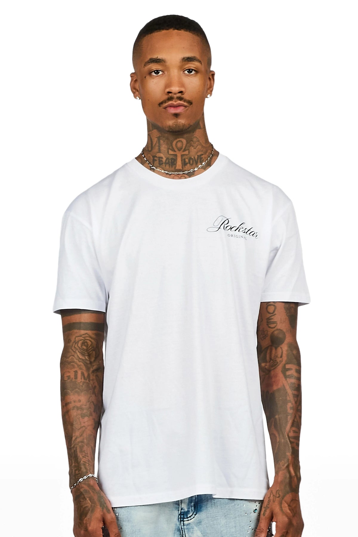 Domaric White Oversized Graphic T-Shirt