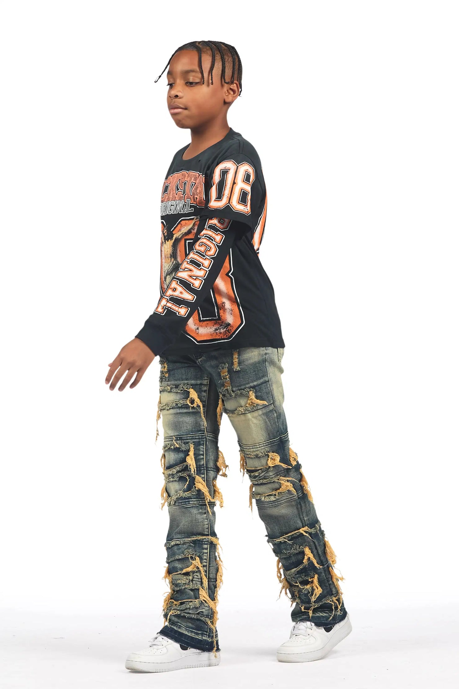 Boys Vasco Dark Tint Stacked Flare Jean