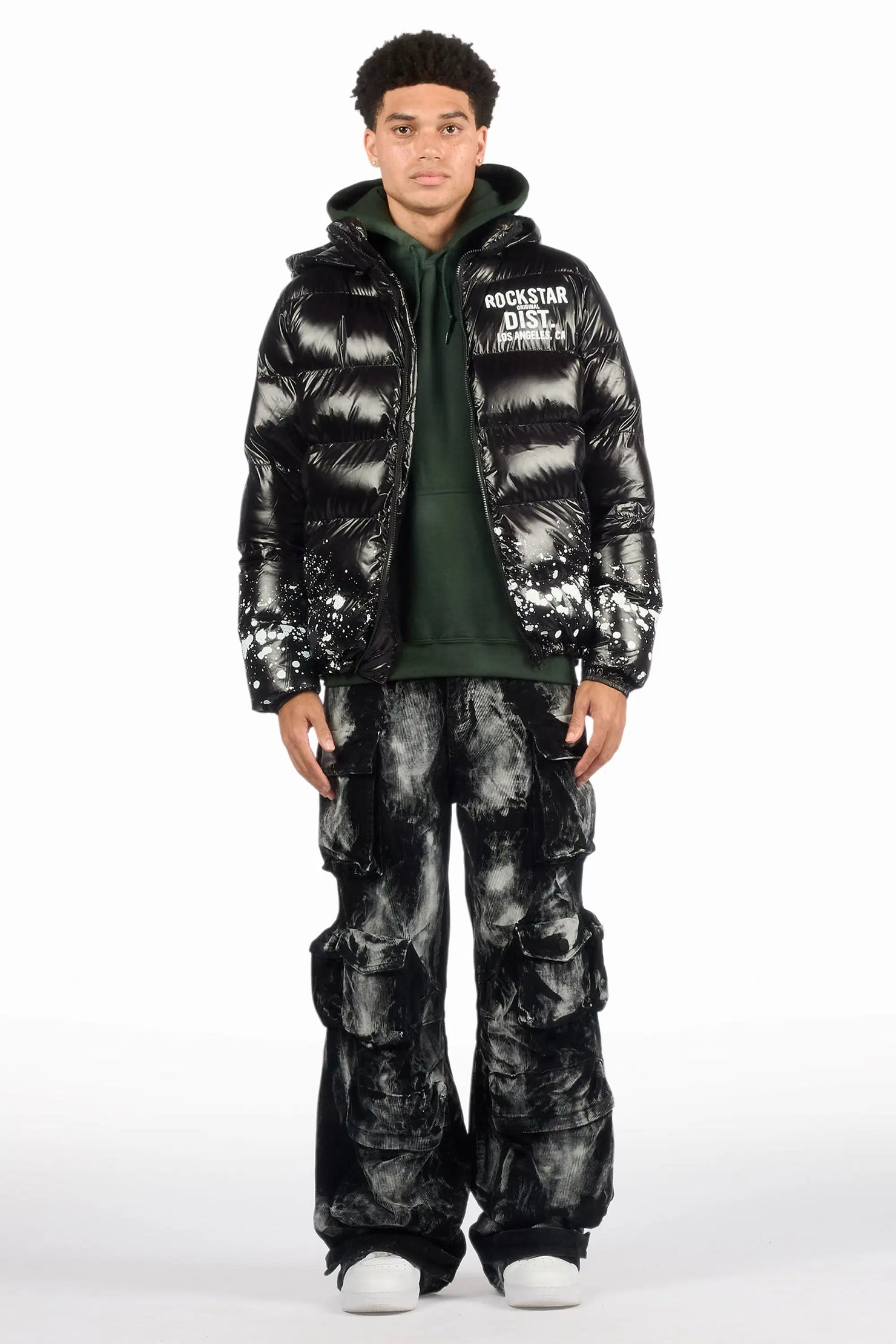 Mahesh Black Baggy Cargo Corduroy Pant