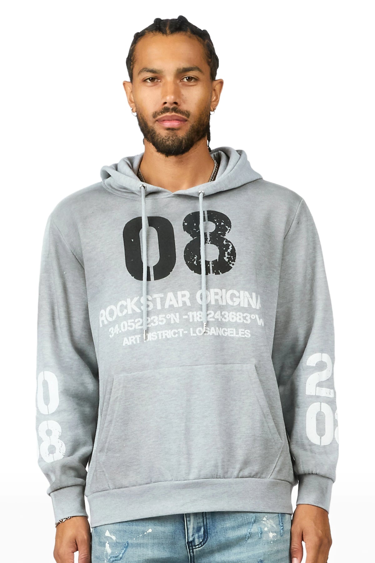 Jalan Heather Grey Graphic Hoodie