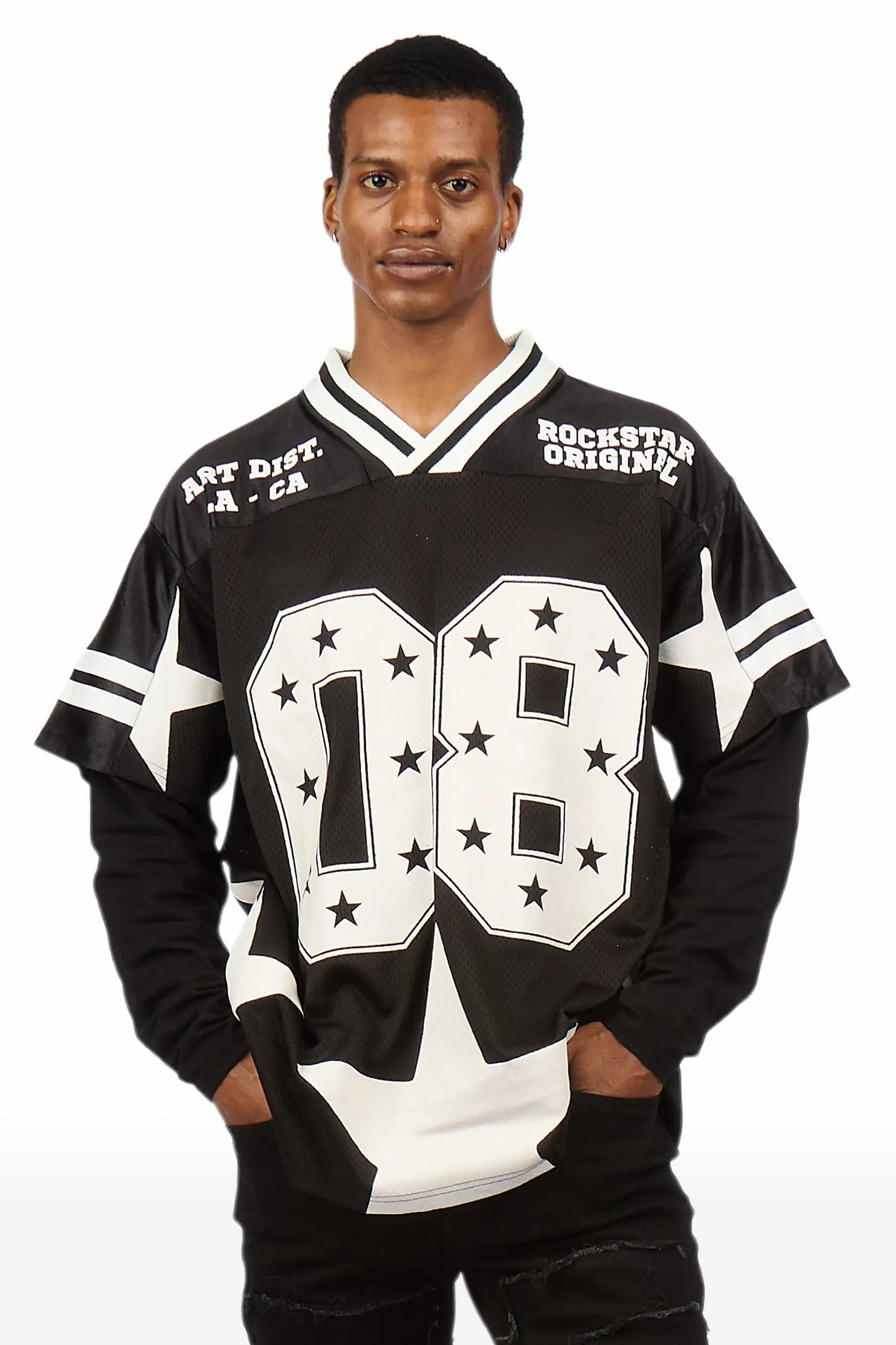 Slava Black Double Layer L/S Mesh Jersey