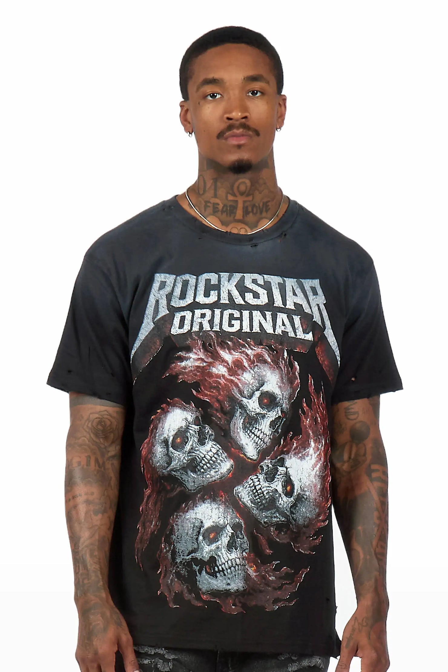 Cayson Black Oversized Graphic T-Shirt