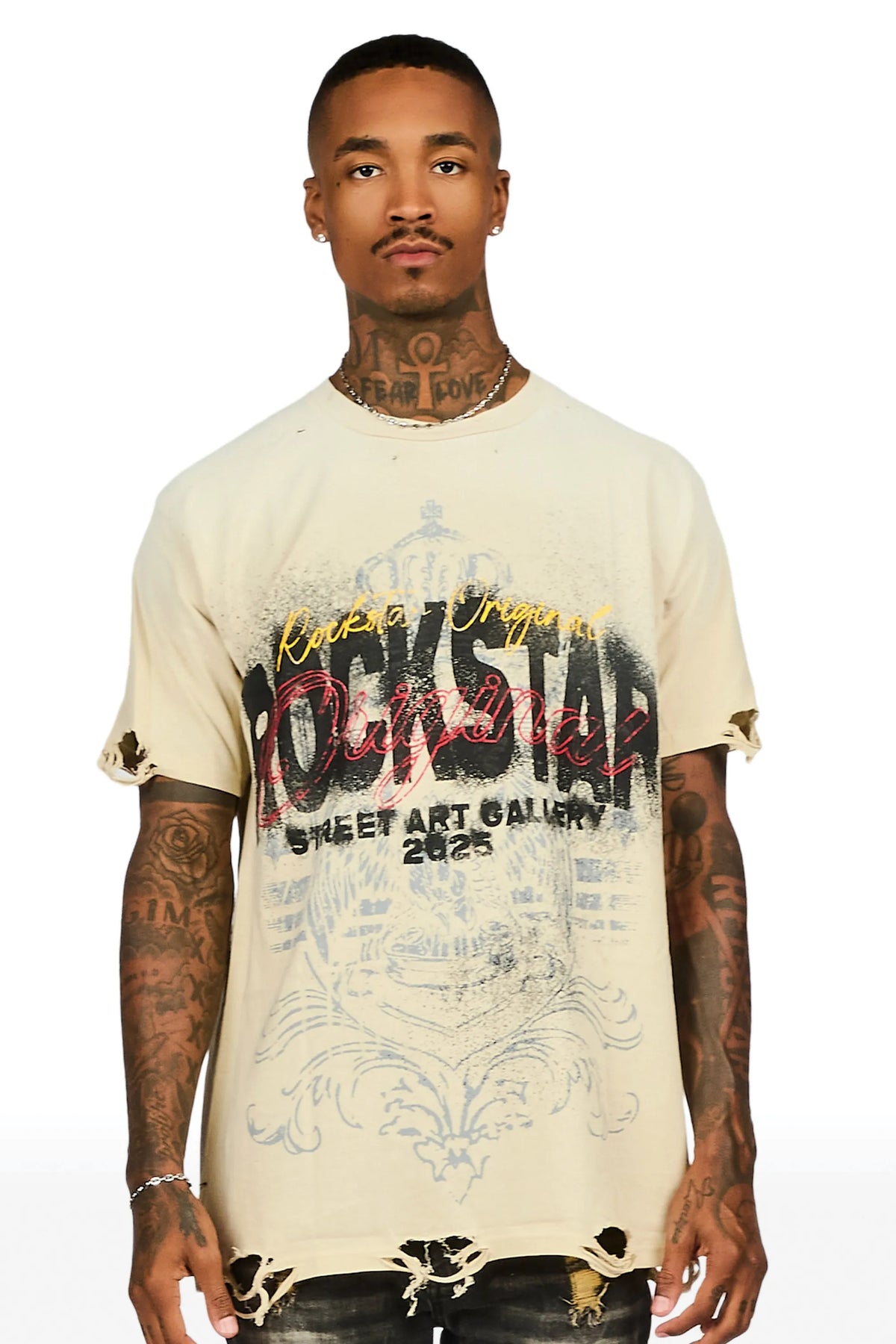 Irix Beige Oversized Graphic T-Shirt