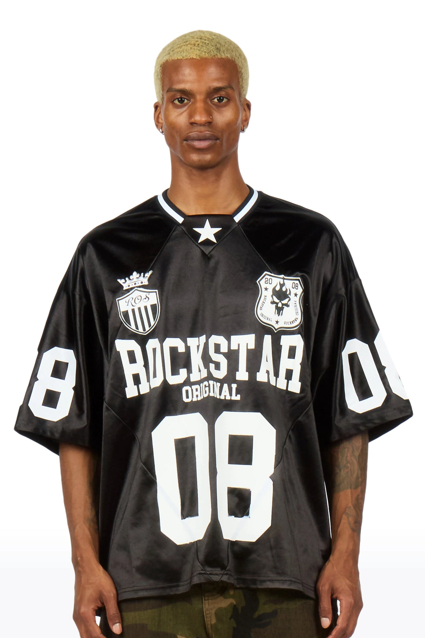 Lucido Black World Soccer Inspired Graphic Jersey
