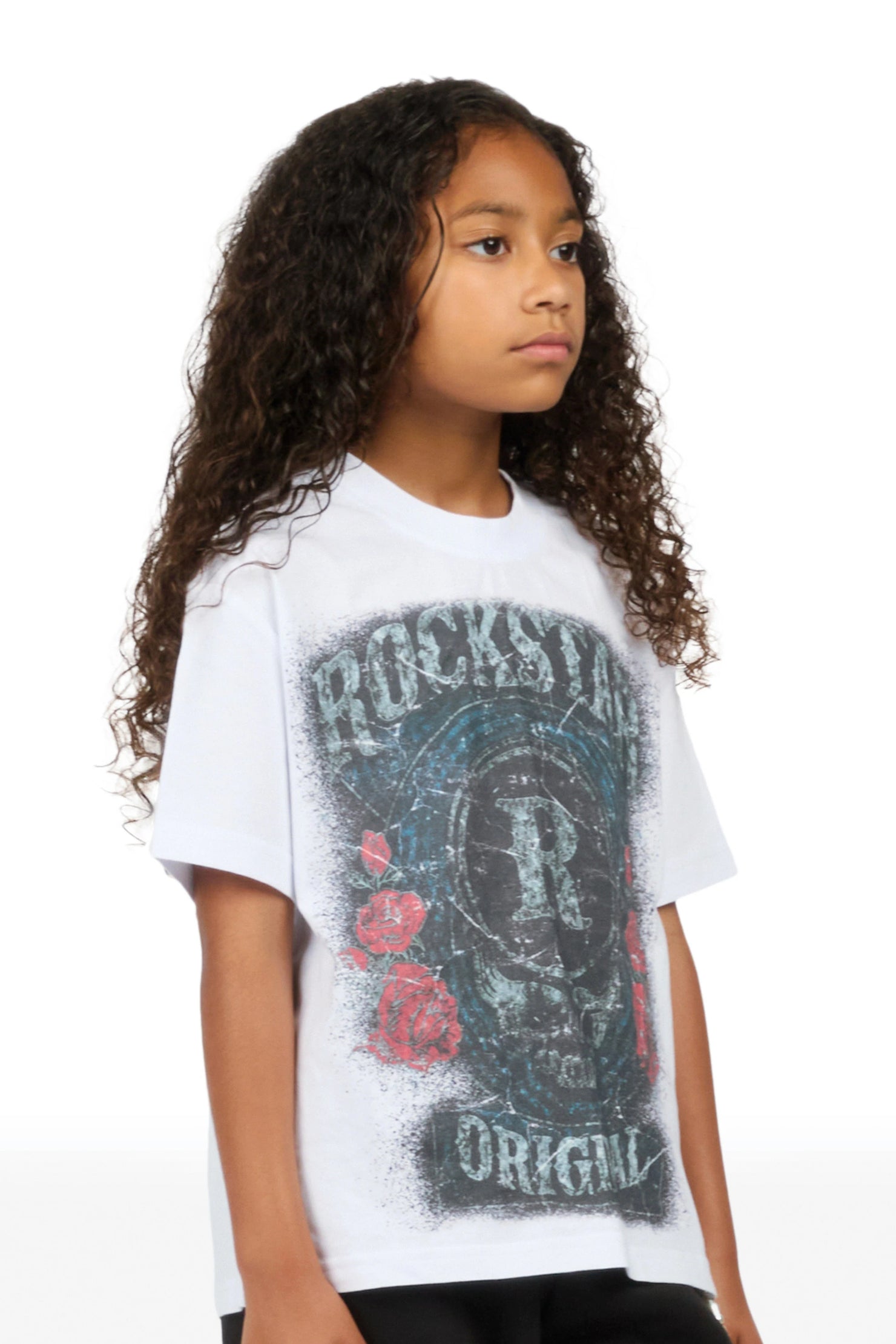 Girls Hendrya White Graphic T-Shirt