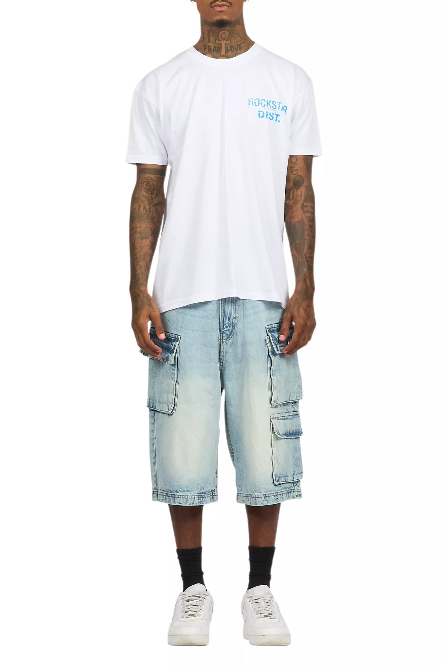 Lake White/Blue T-Shirt Denim Jort Set