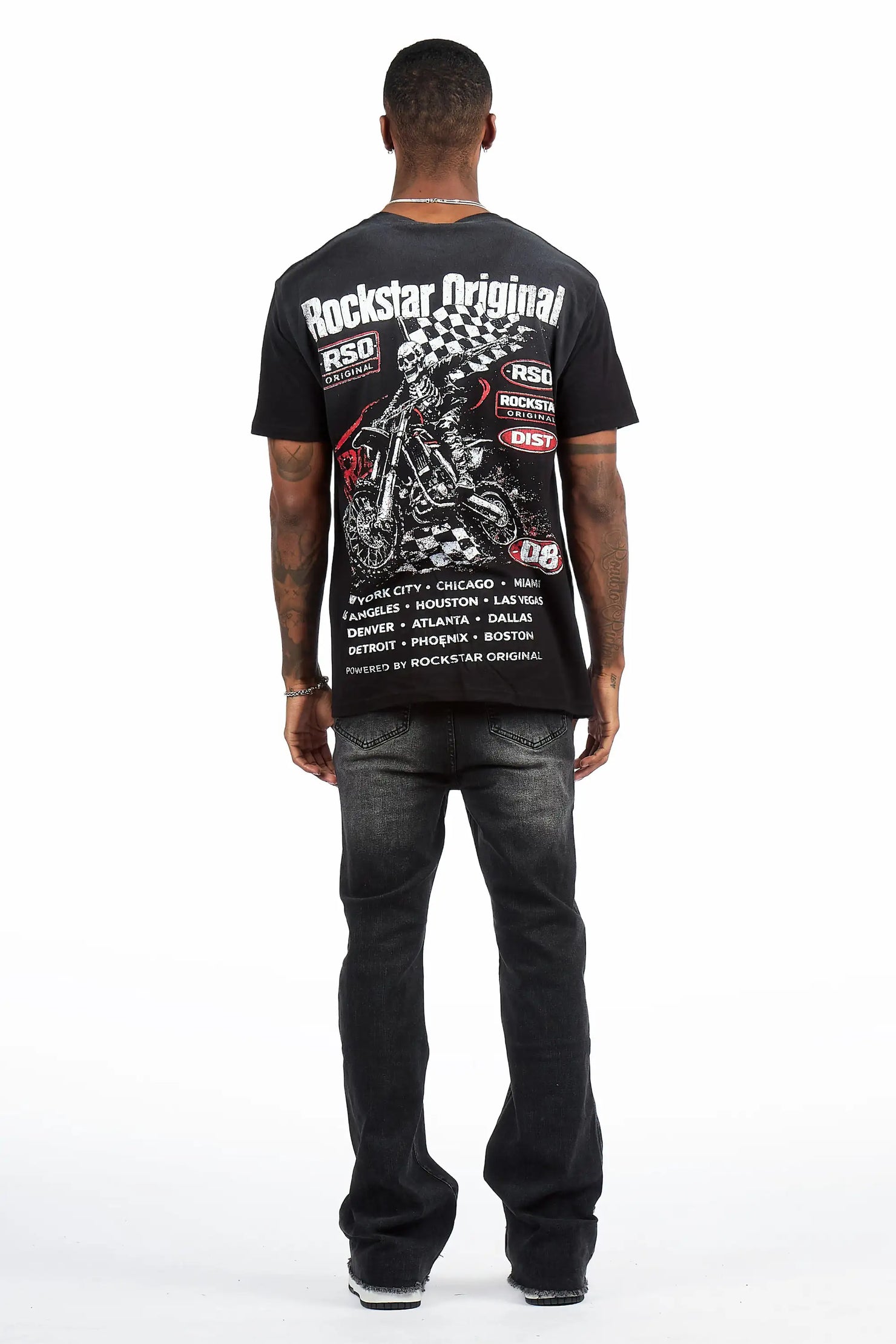 Brisbo Black Relaxed Stacked Flare Jean