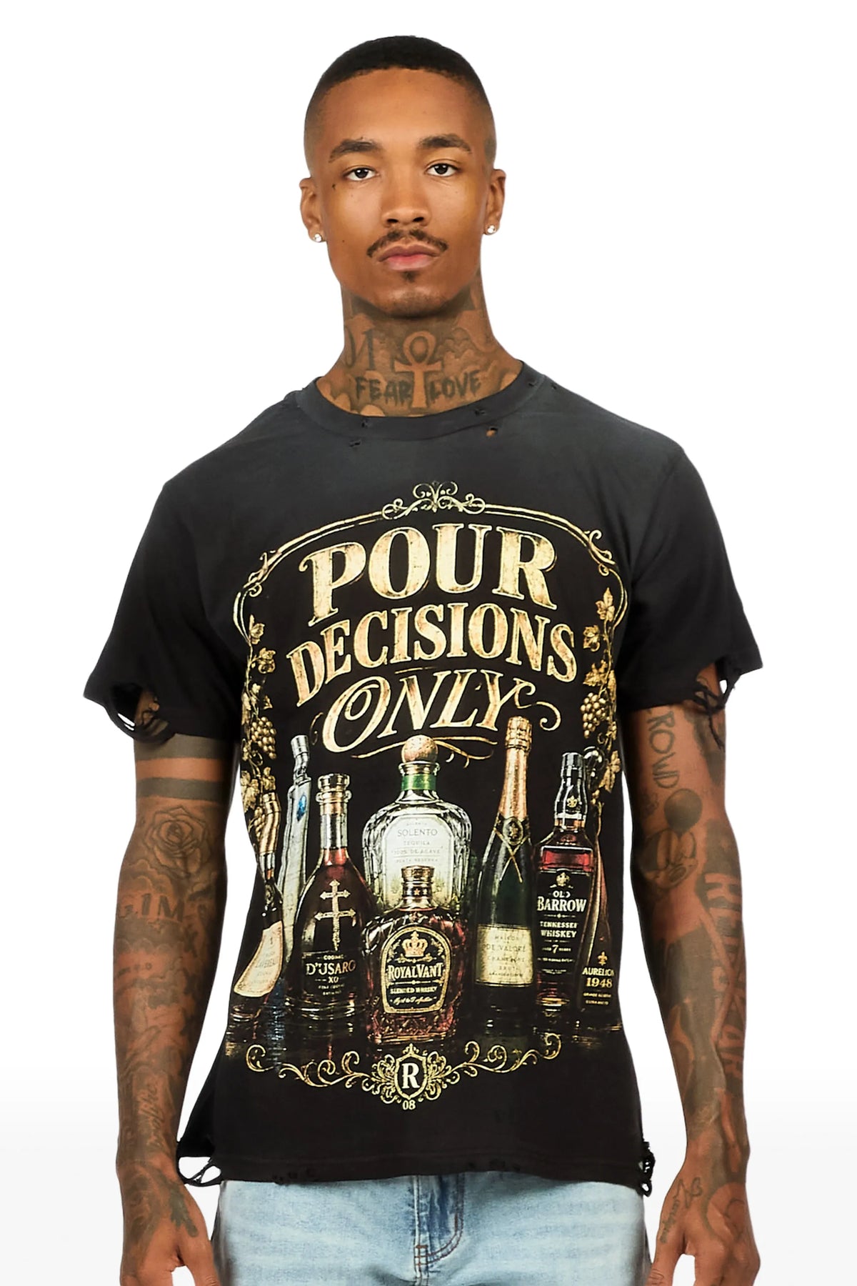 Nile Black Oversized Graphic T-Shirt