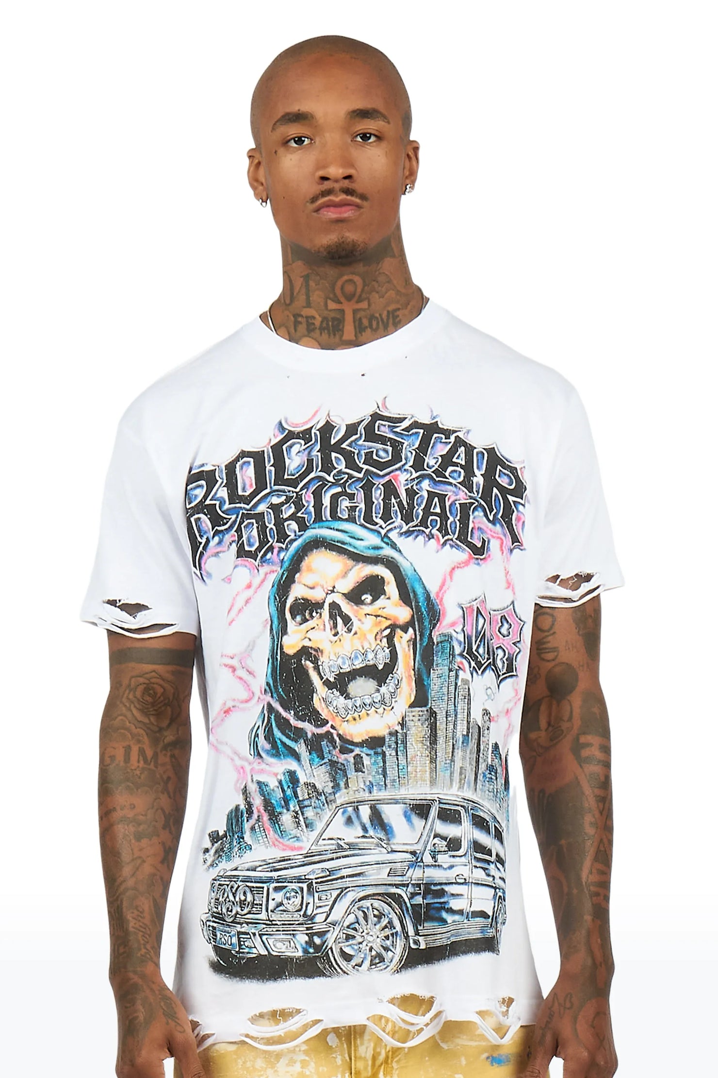 Imani White Oversized Graphic T-Shirt