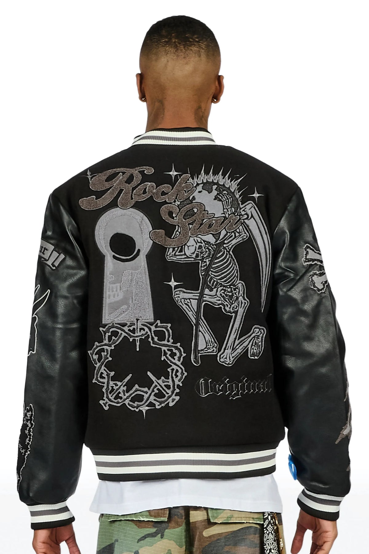 Naizeah Black/Black Varsity Jacket