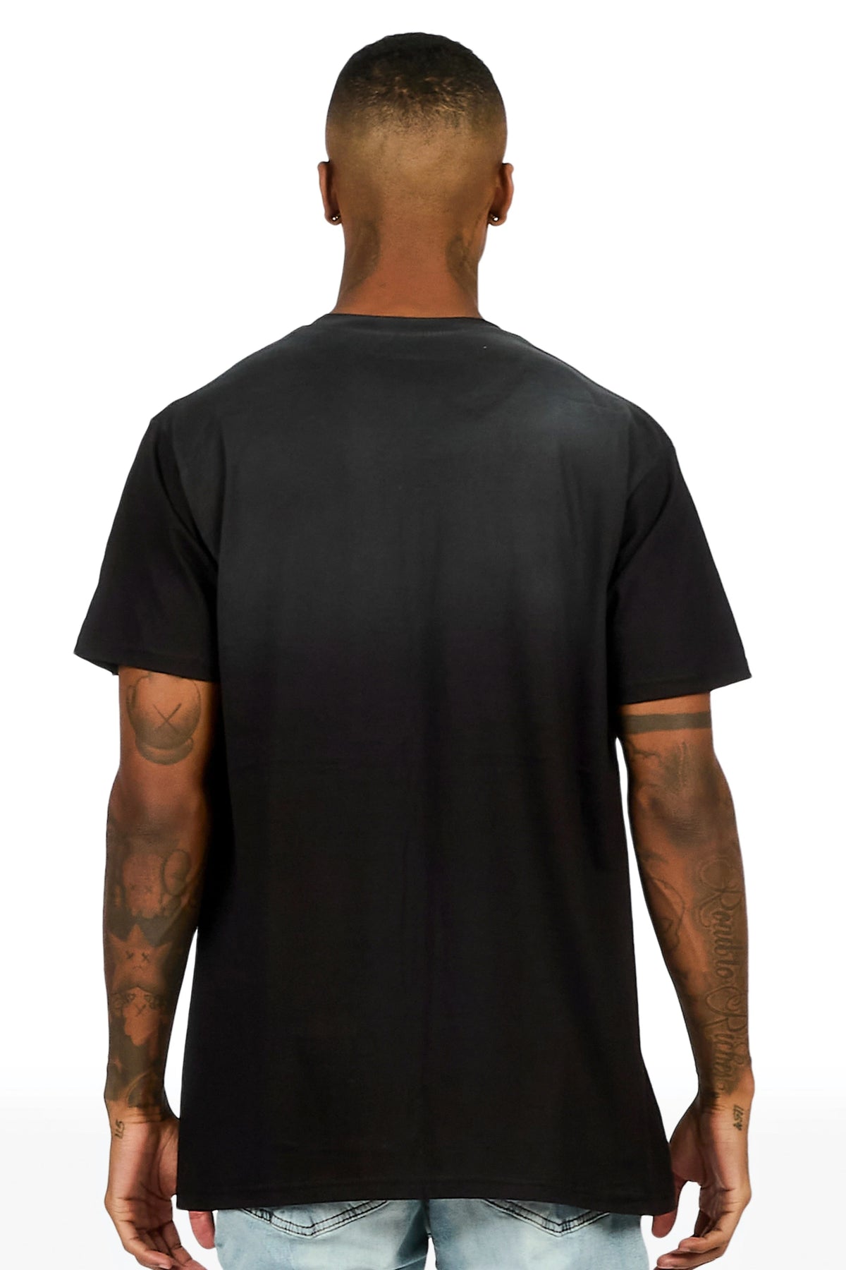 Brevin Black Oversized Graphic T-Shirt