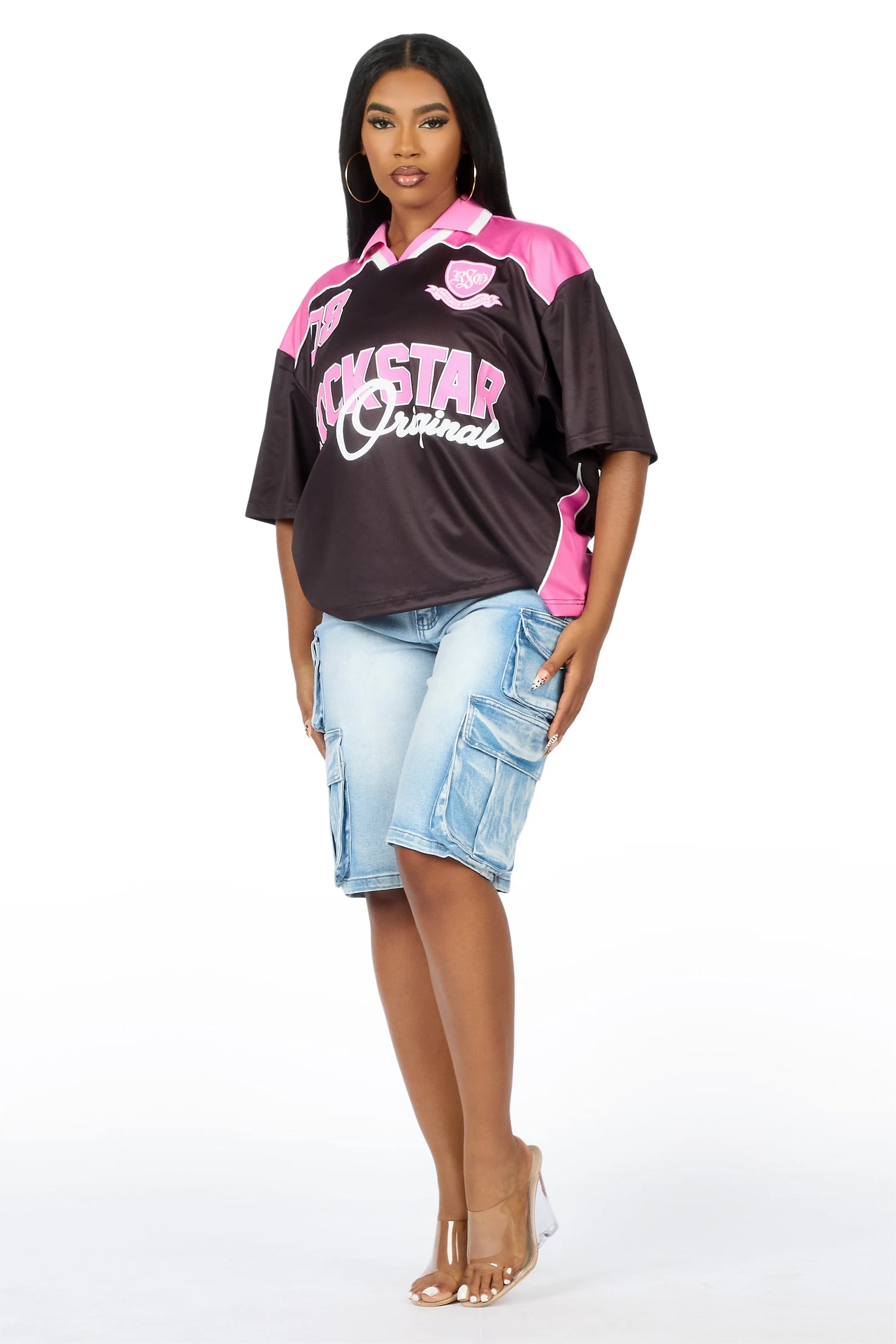 Sheanette Black/Pink Graphic Jersey