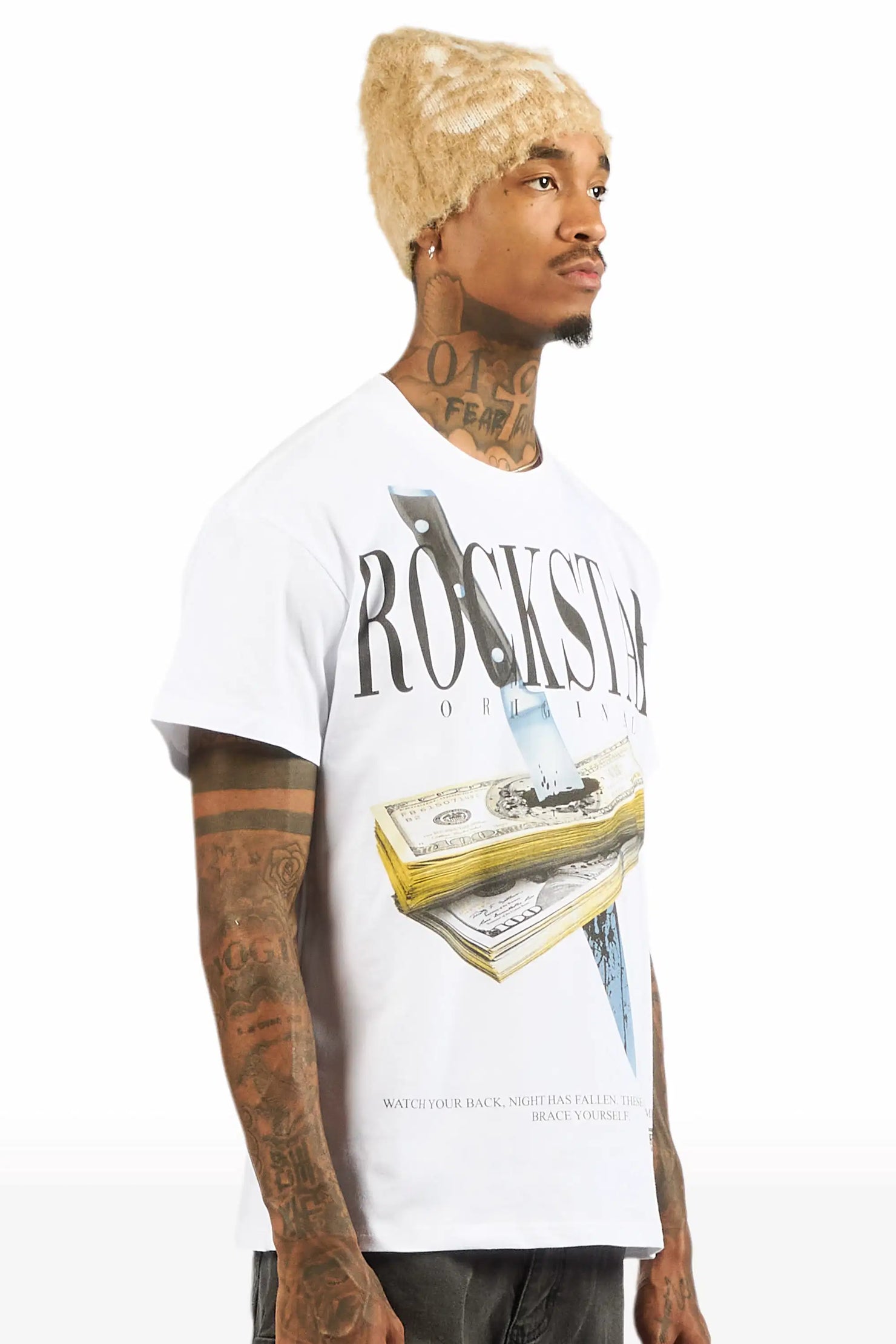 Datenyte White Oversized Graphic T-Shirt
