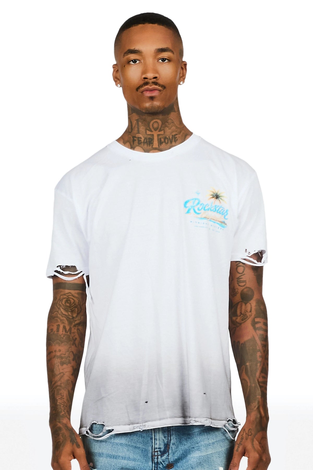 Riviera White Oversized Graphic T-Shirt