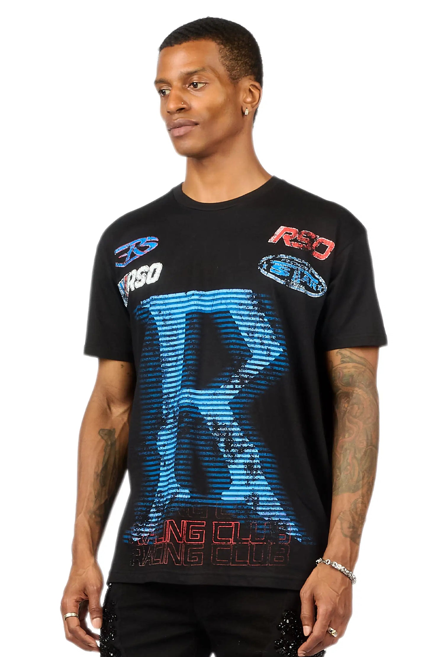 Damarion Black Oversized Graphic T-Shirt