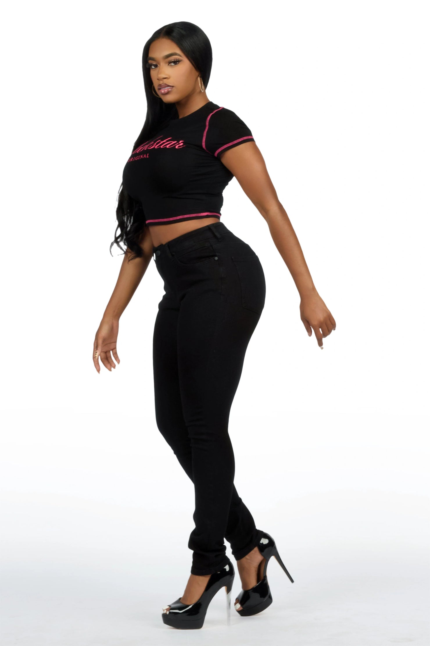 Keshona Black High Rise Stretch Skinny Jean