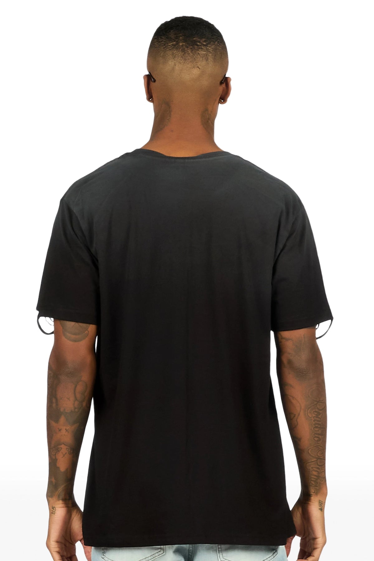 Lazaro Black Oversized Graphic T-Shirt