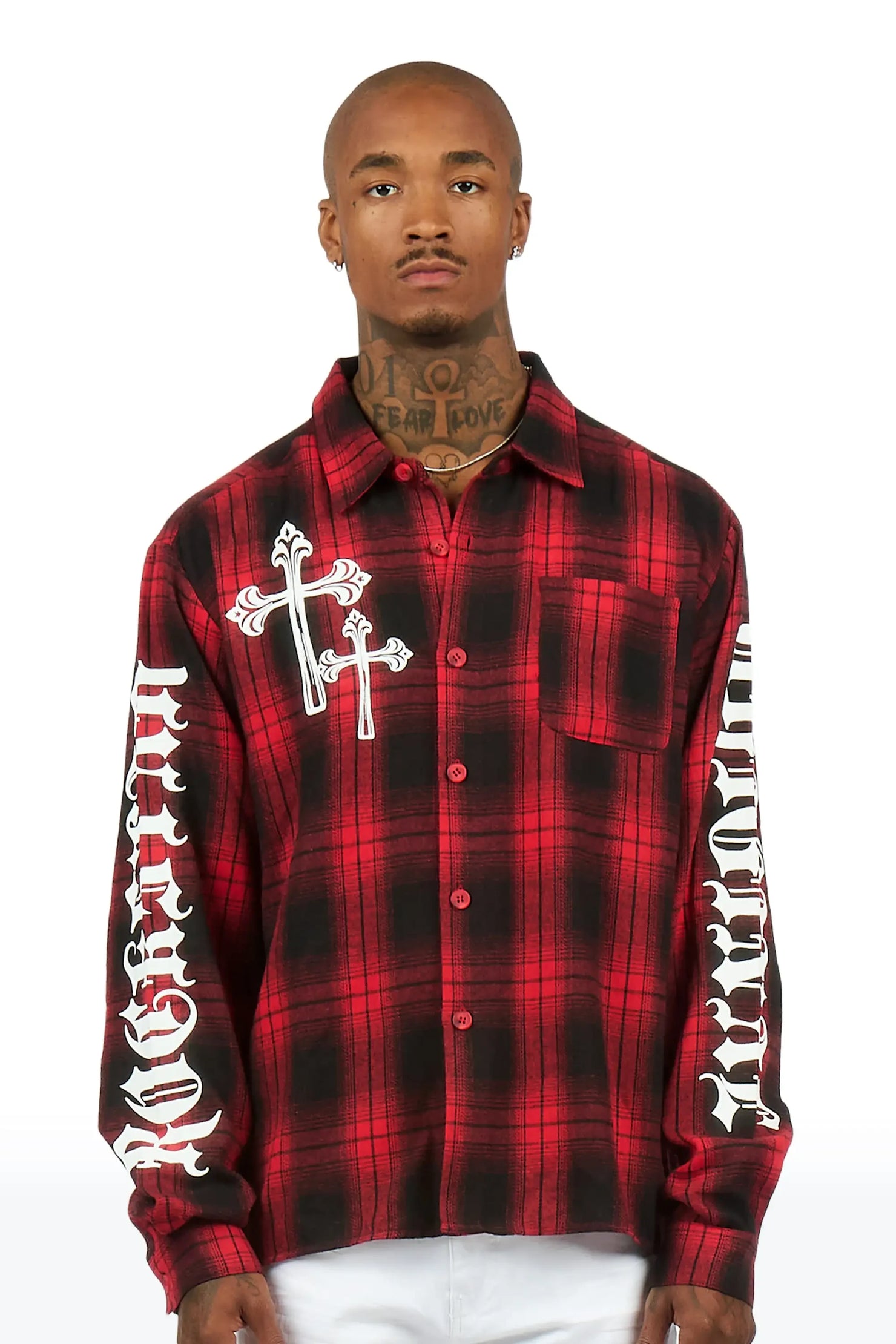 Helder Red Flannel Long Sleeve Shirt