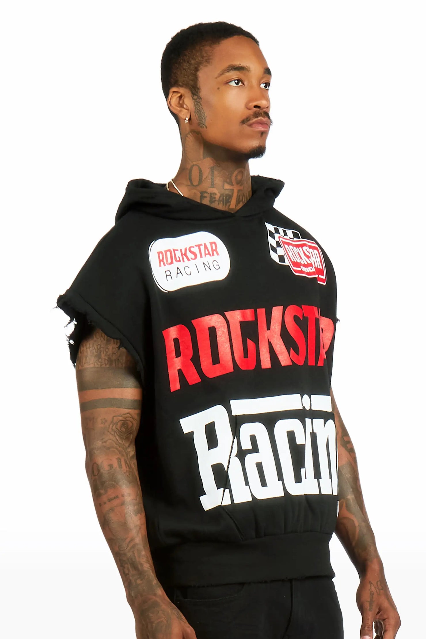 Spiller Black Cut Sleeve Hoodie