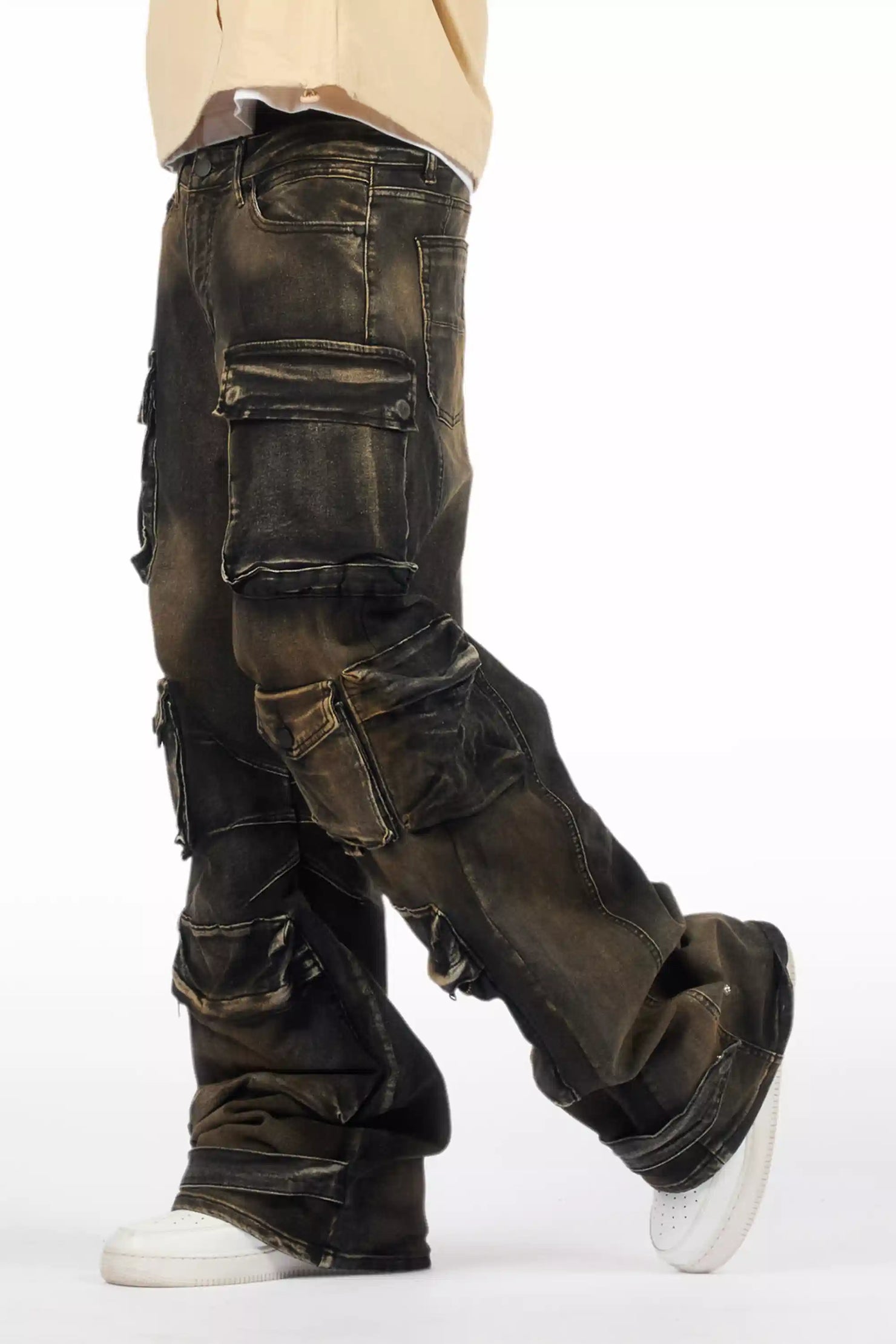 Mahesh Tint Grey Baggy Cargo Jean