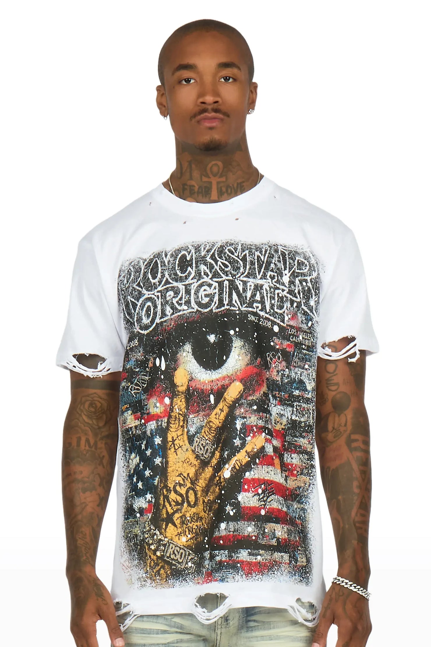 Pullen White Oversized Graphic T-Shirt