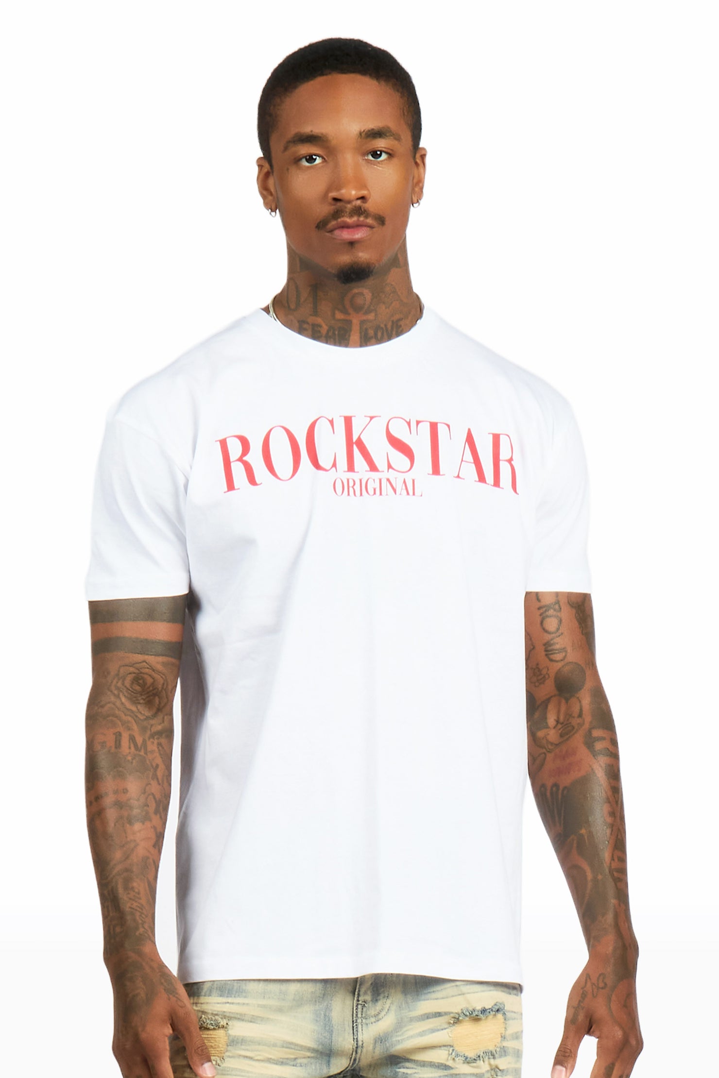 Octavio 2.0 White/Red Oversized Graphic T-Shirt
