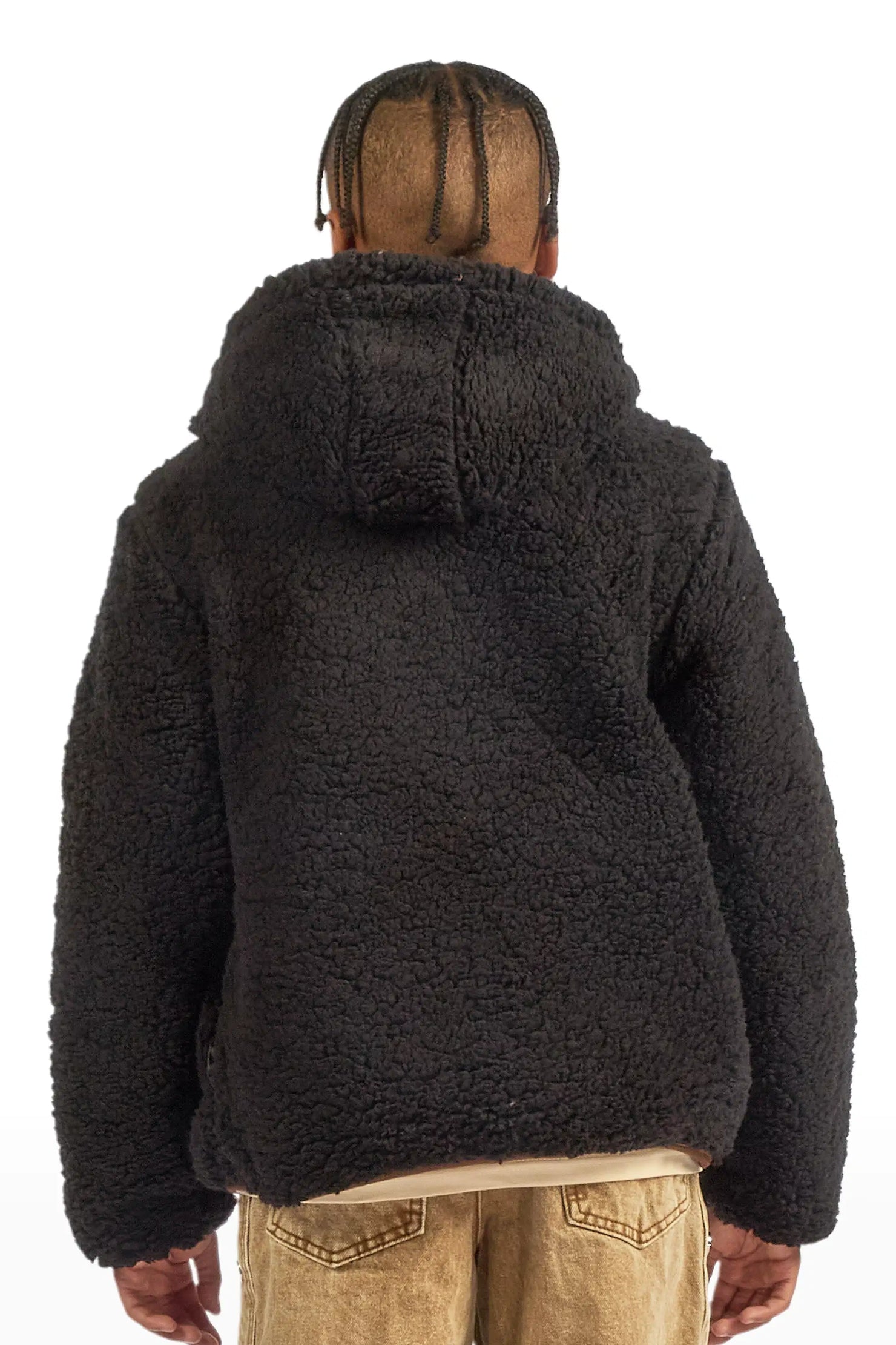 Boys Daegan Brown/Black Reversible Fur Puffer Jacket