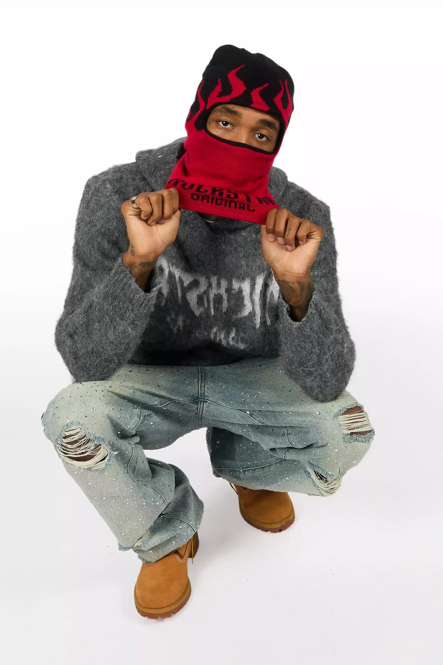 Gil Red Jaquard Ski Mask