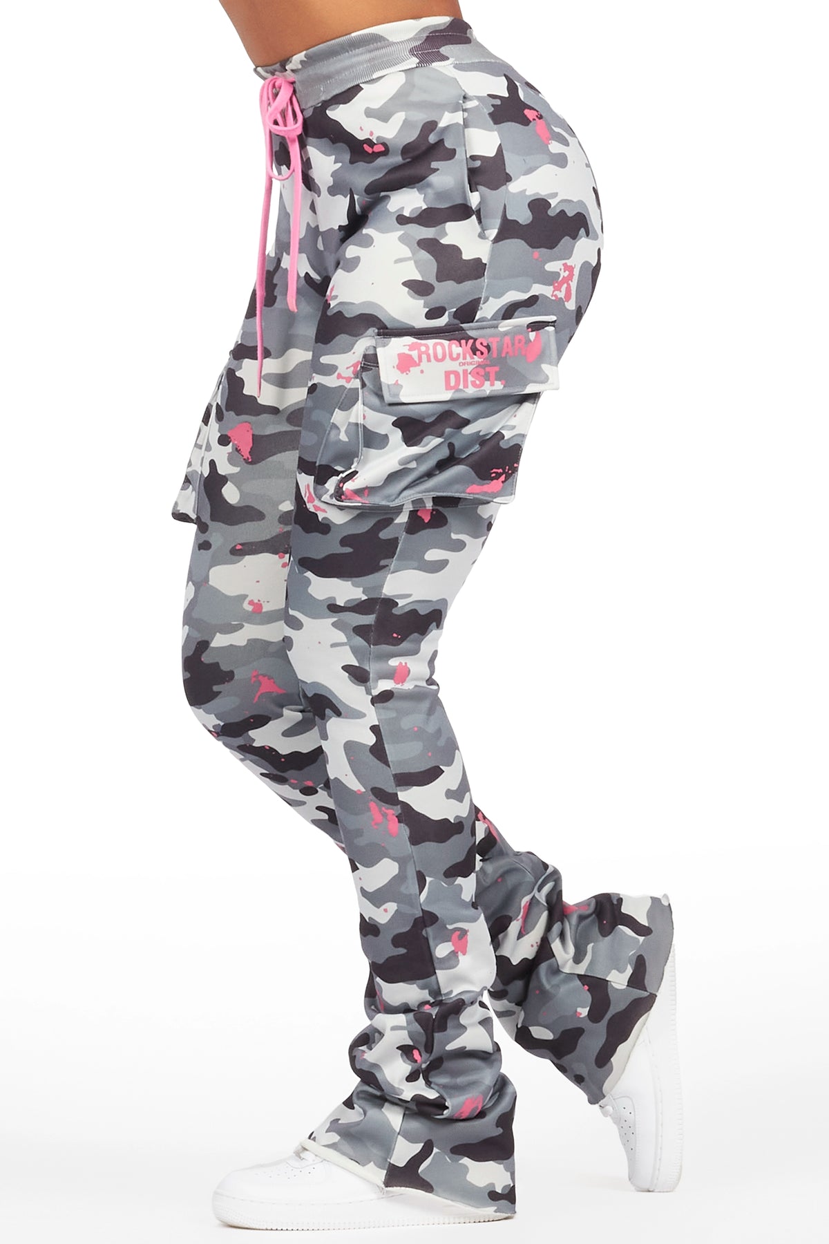Lavenda Grey Camo Cargo Stacked Track Pant– Rockstar Original