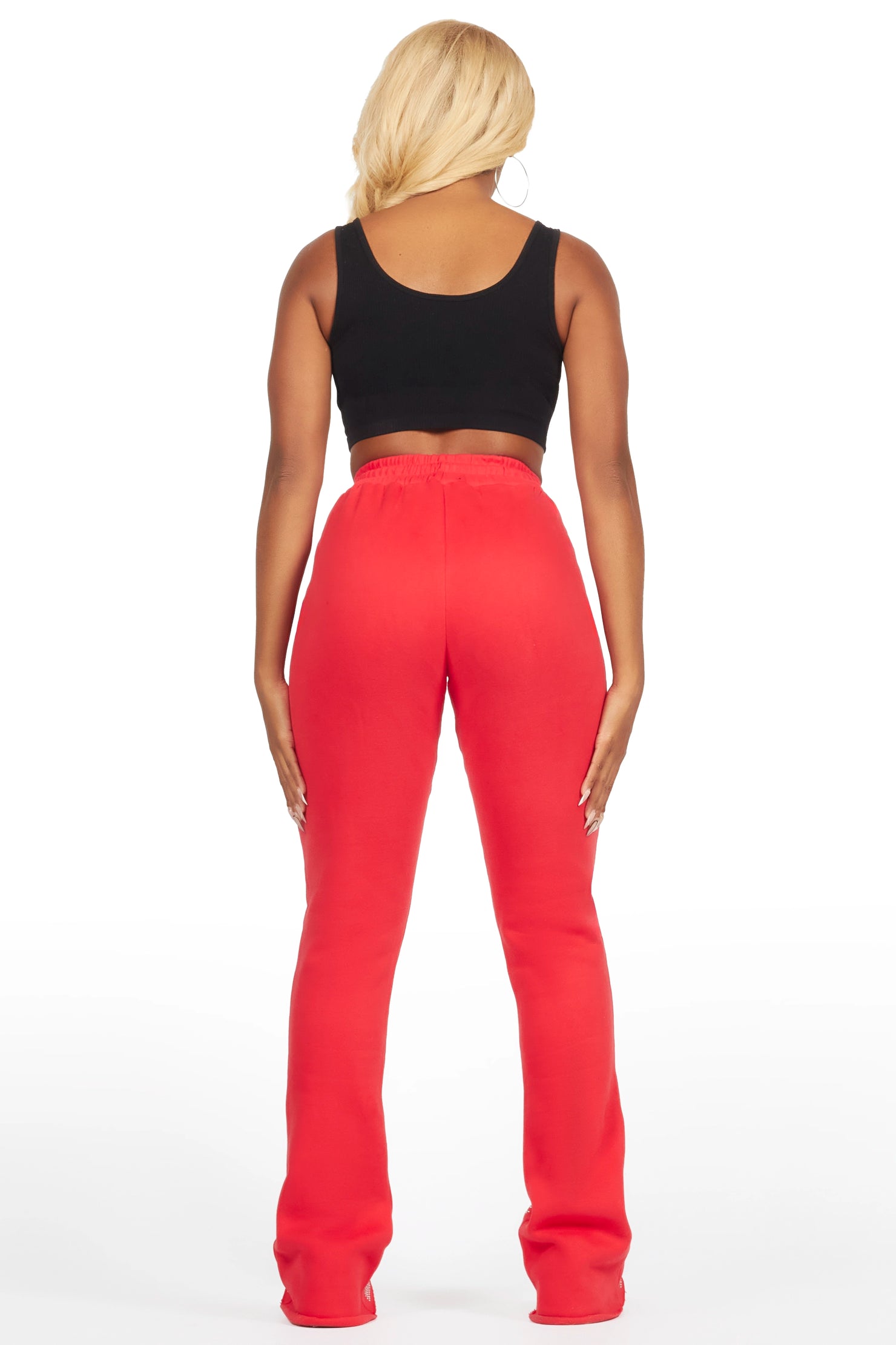 Anastesia Red Stacked Track Pant