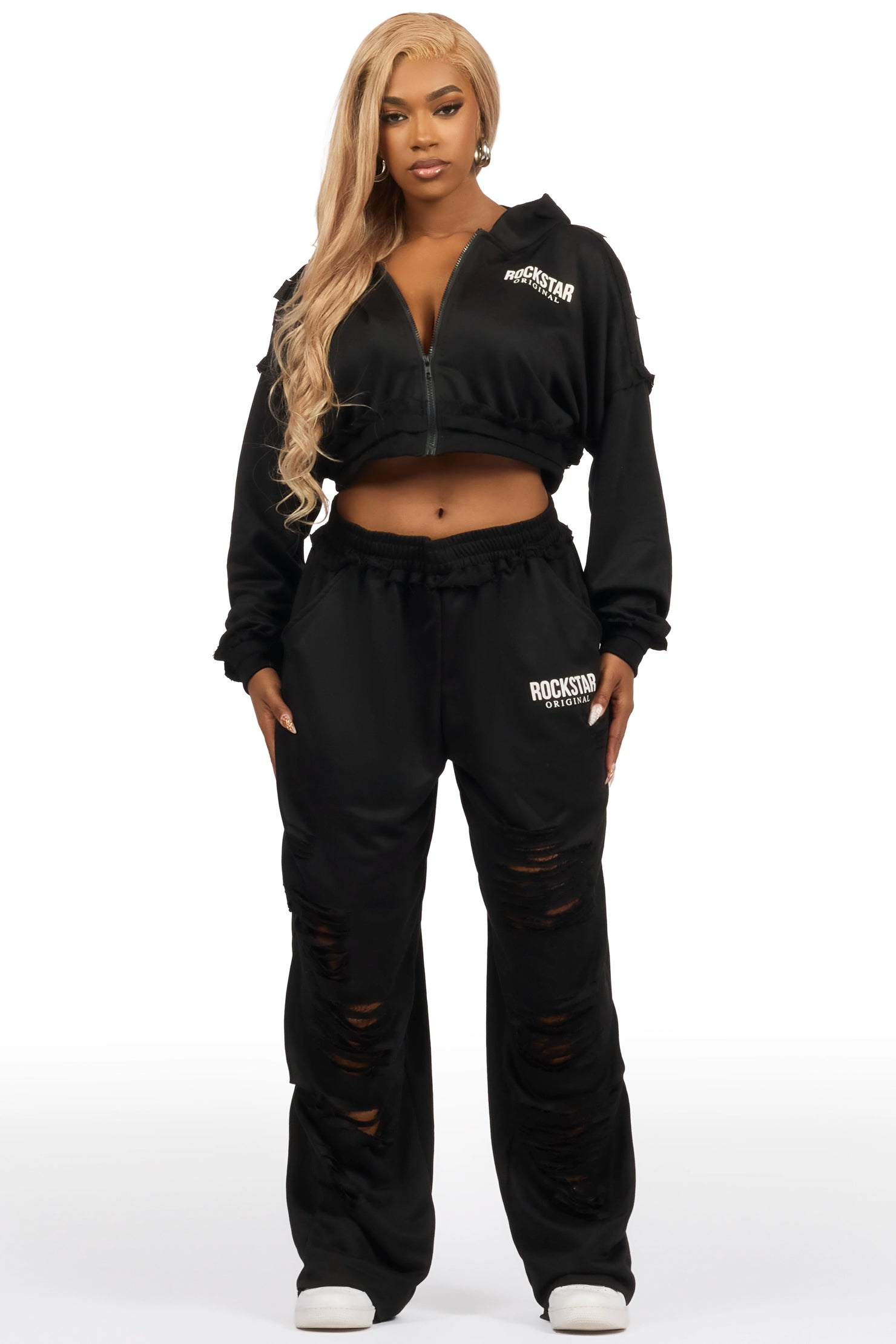 Corrina Black French Terry Oversized Trackset
