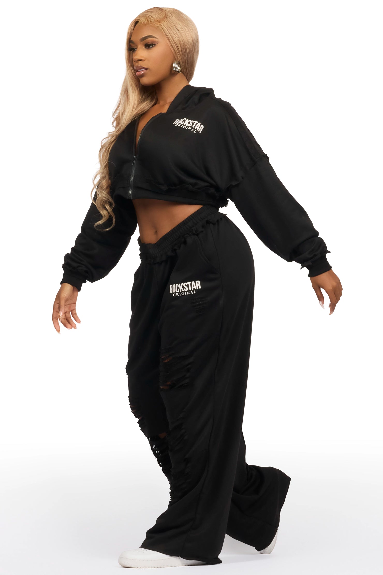 Corrina Black French Terry Oversized Trackset
