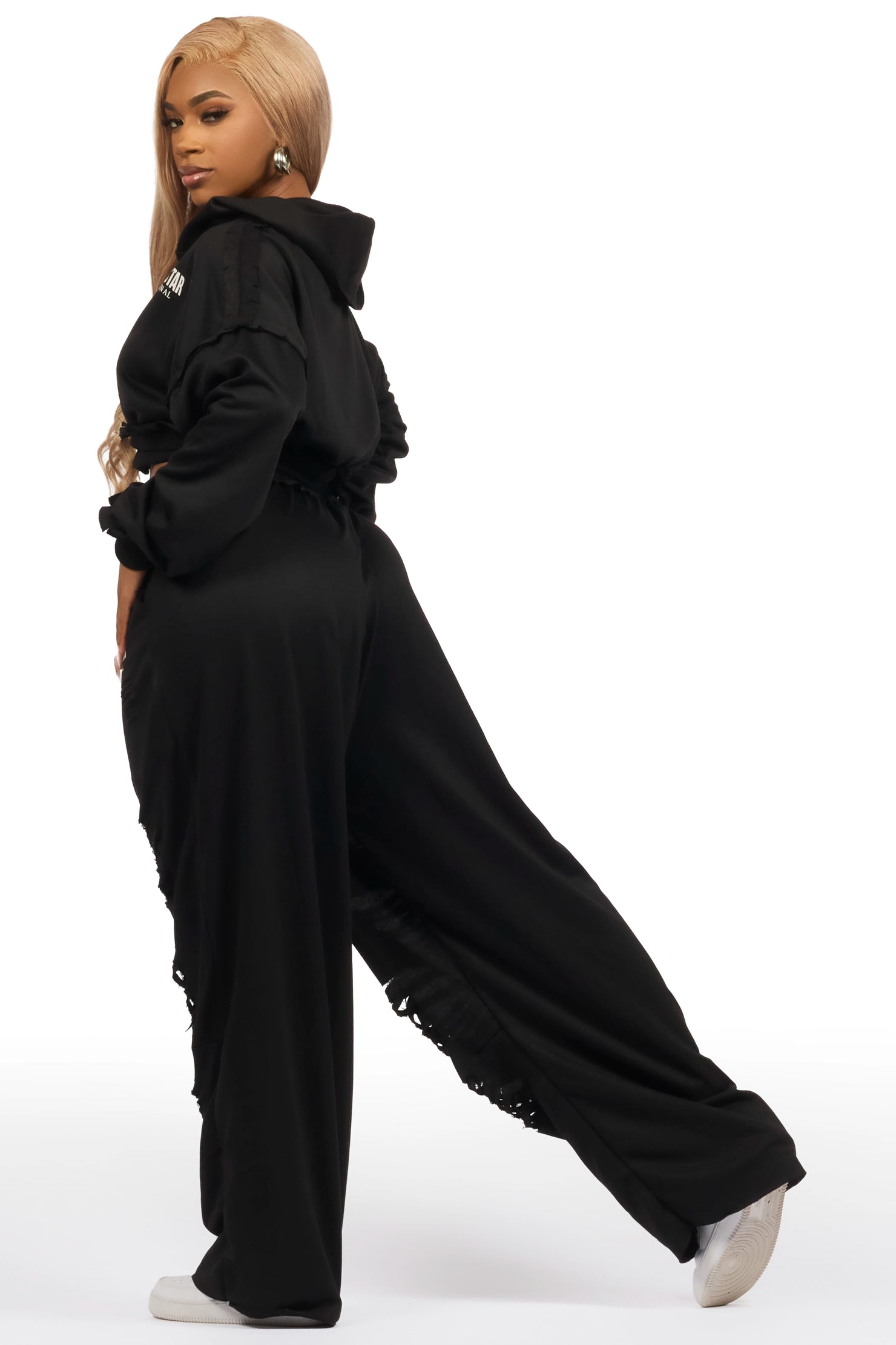 Corrina Black French Terry Oversized Trackset