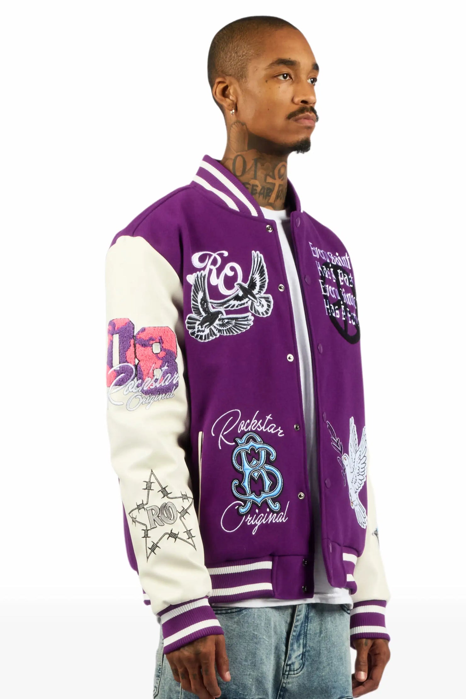 Warpath Purple Varsity Jacket