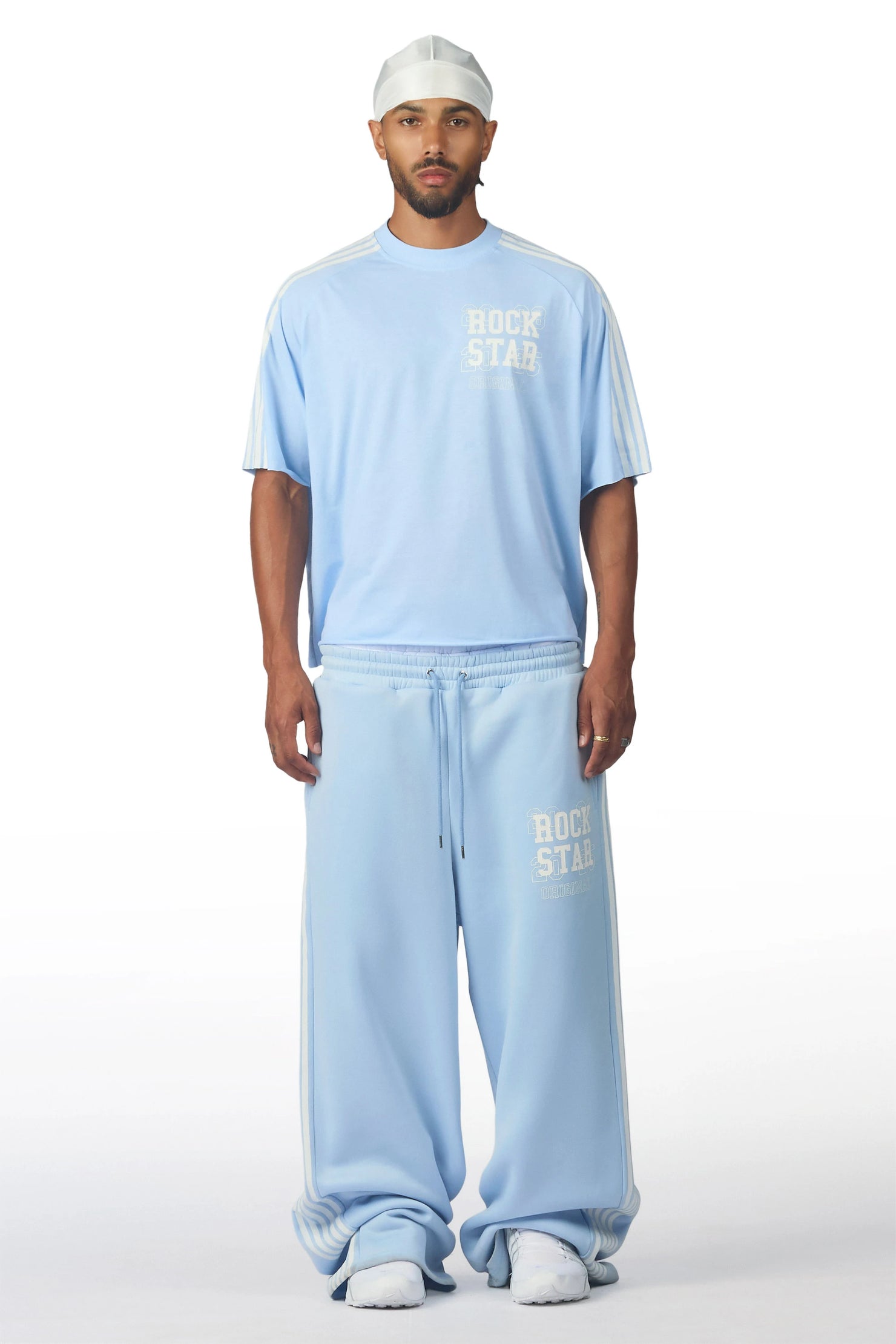 Berco Light Blue T-Shirt/Double Waisted Baggy Track Set