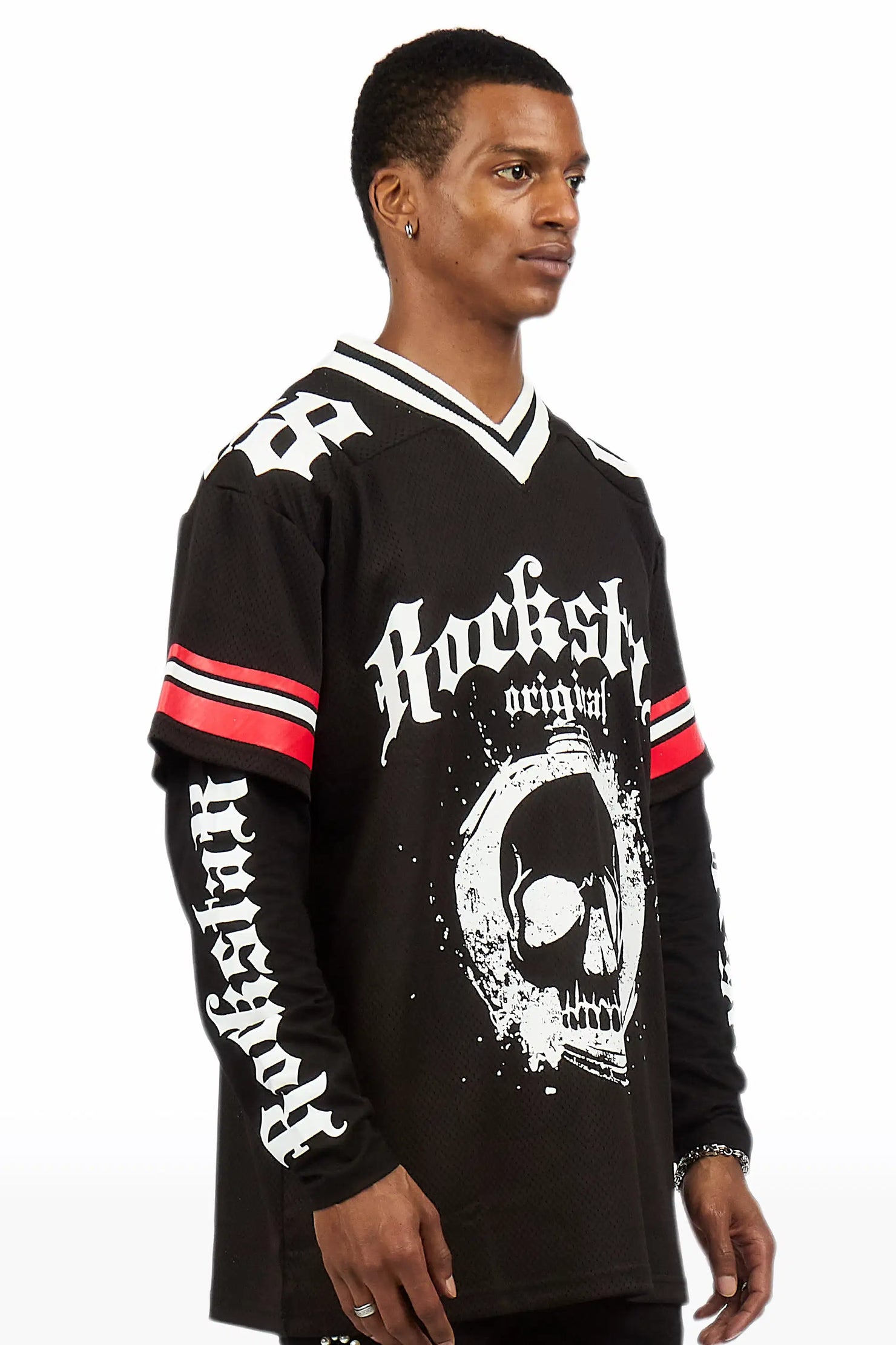 Taika Black Double Layer L/S Mesh Jersey
